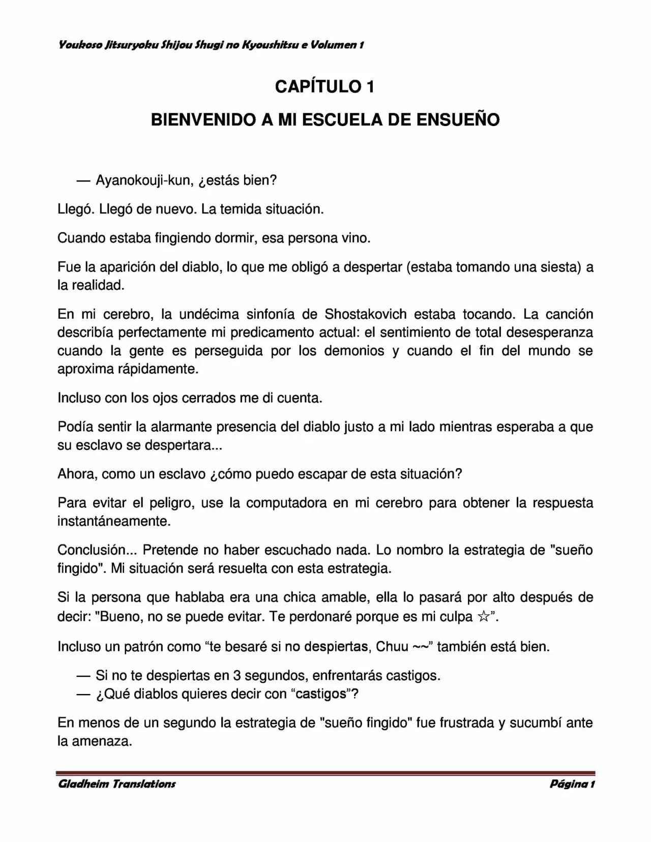 Página 1 del Manga