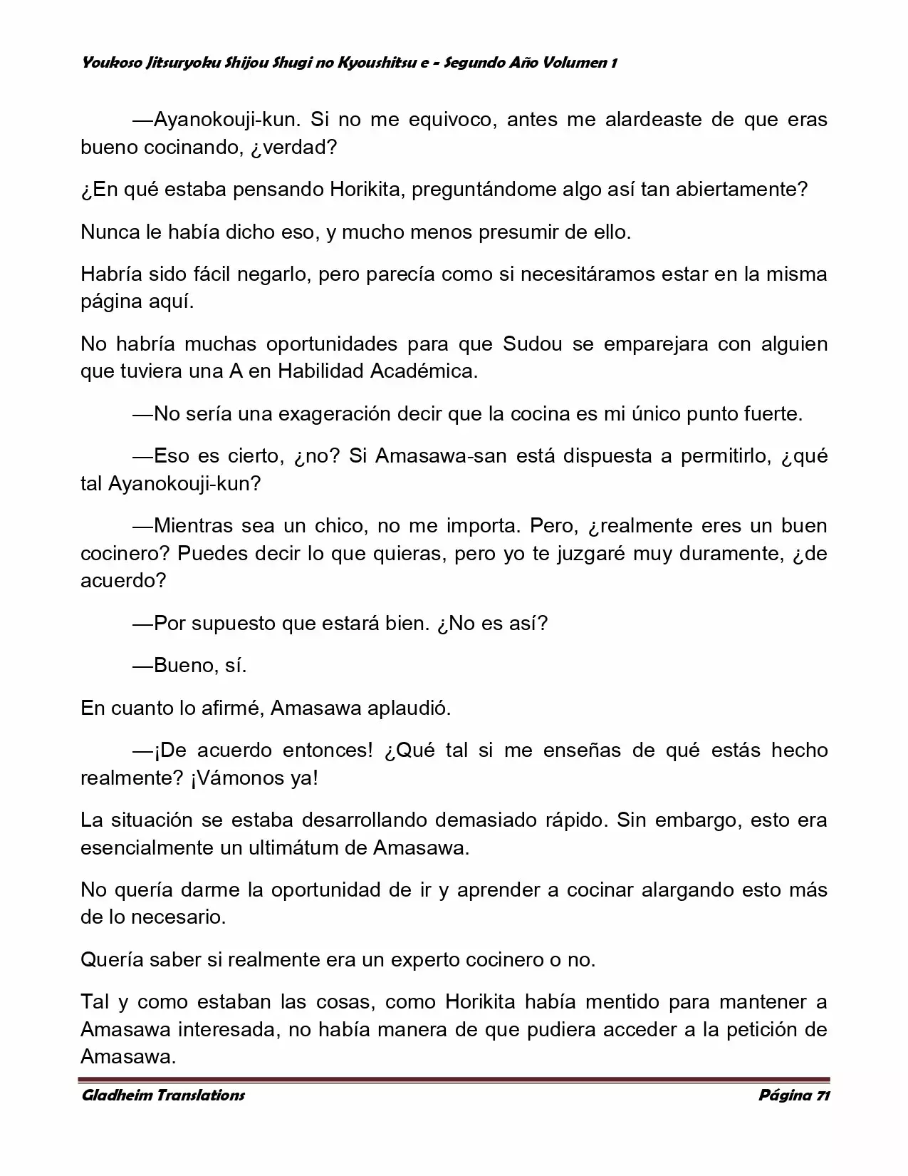 Página 71 del Manga