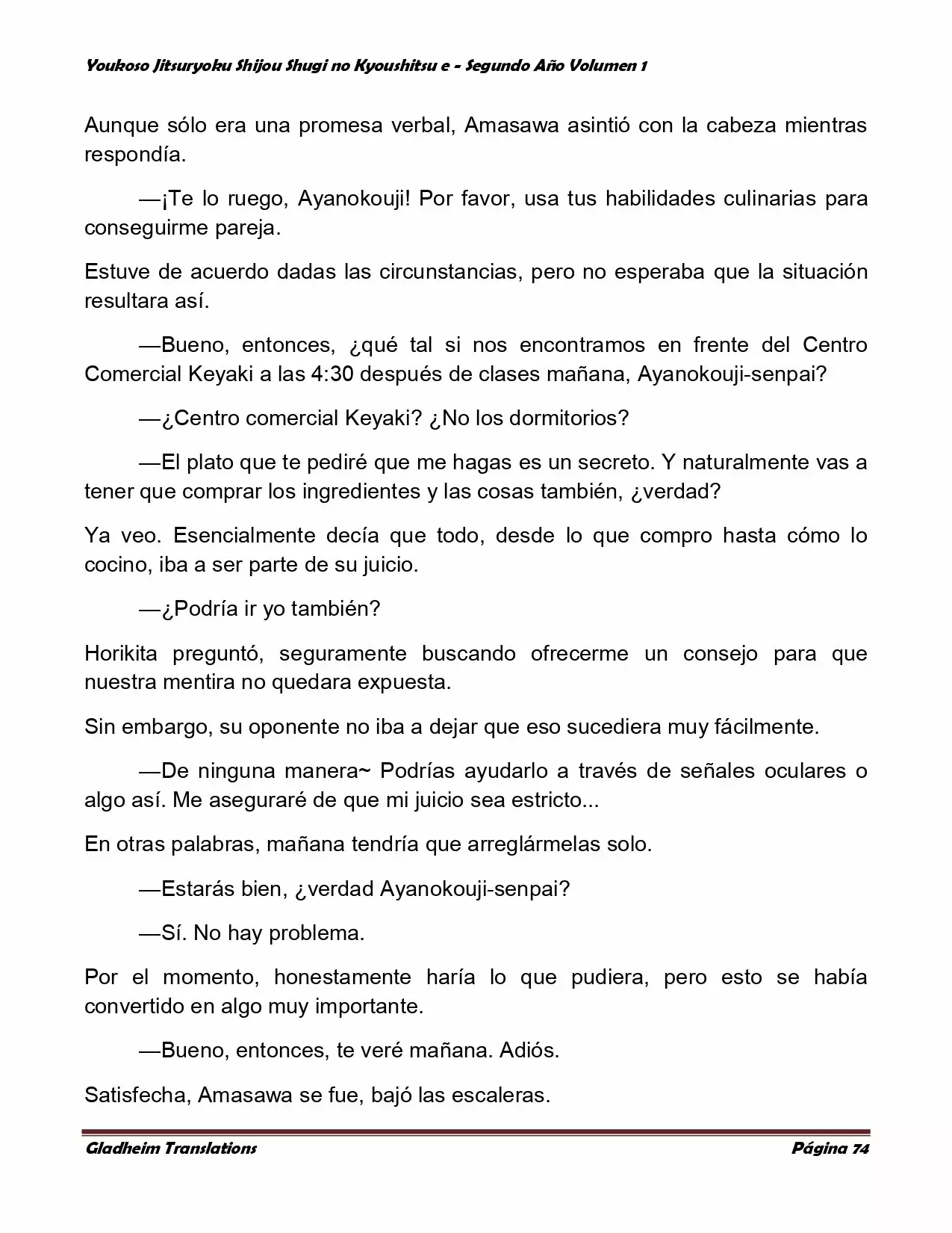 Página 74 del Manga