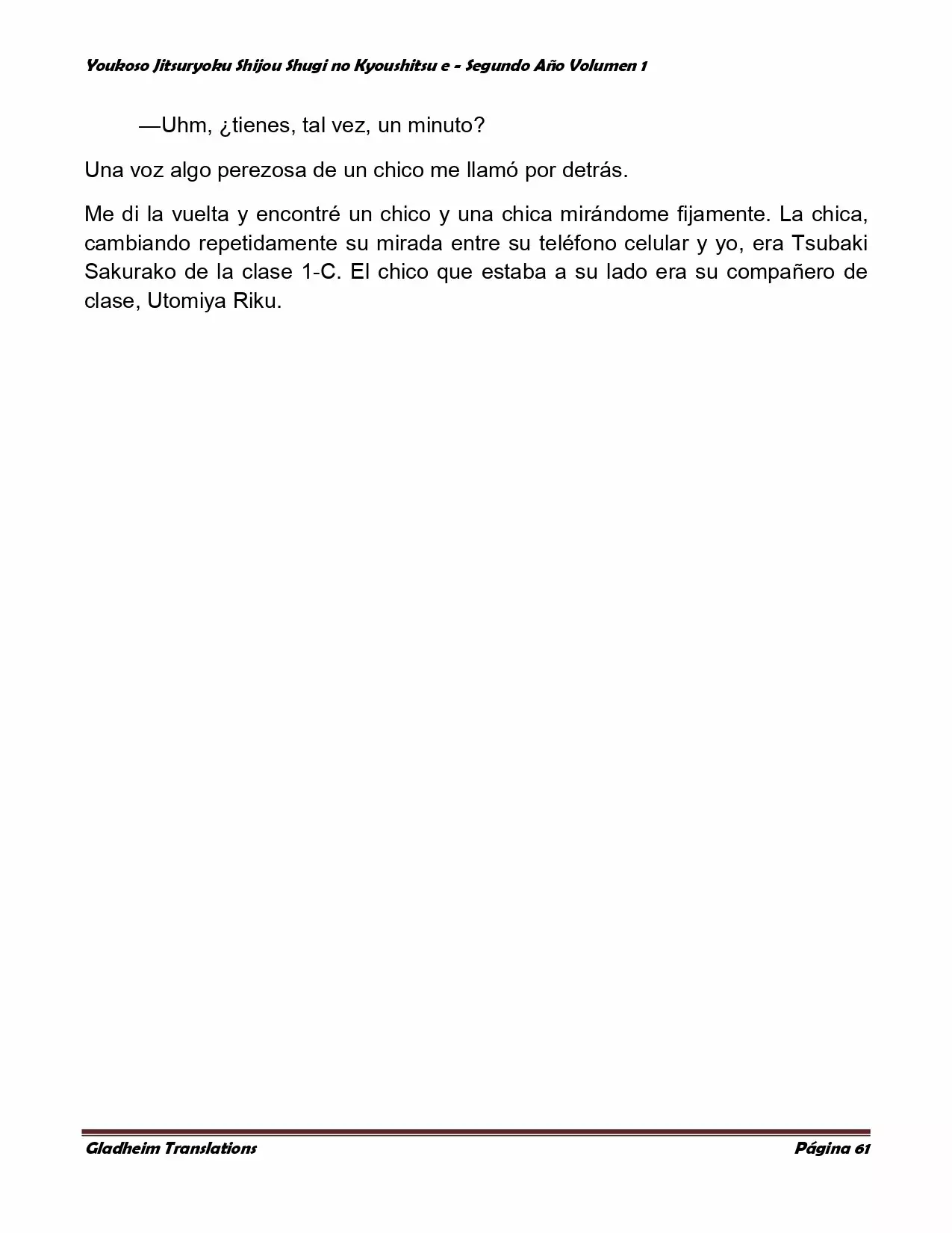 Página 61 del Manga