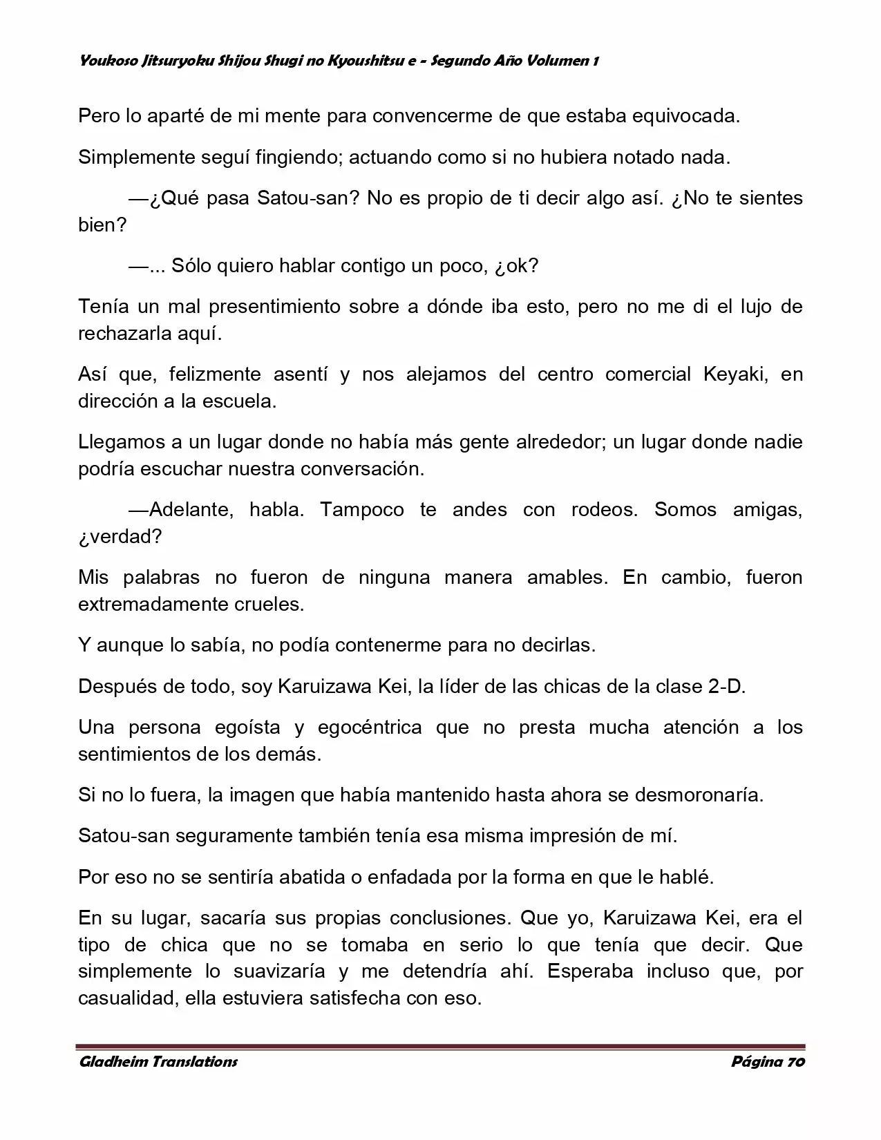 Página 70 del Manga