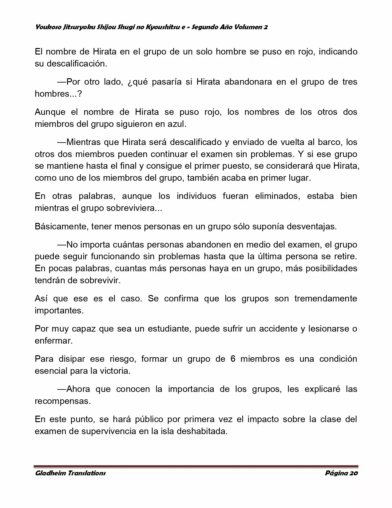 Página 20 del Manga