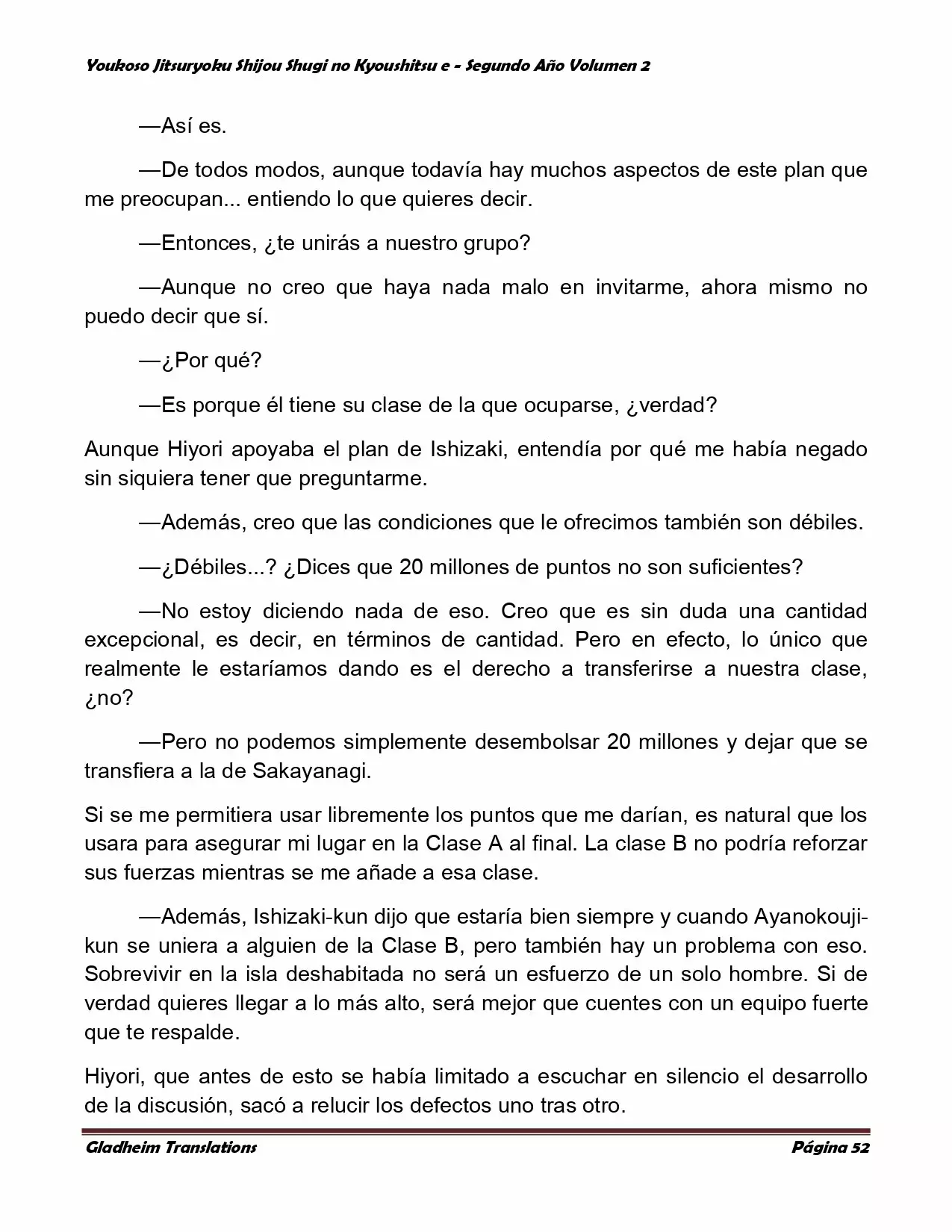 Página 52 del Manga