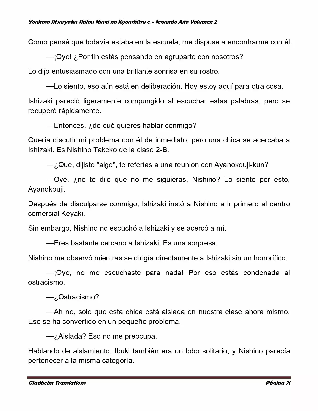 Página 71 del Manga