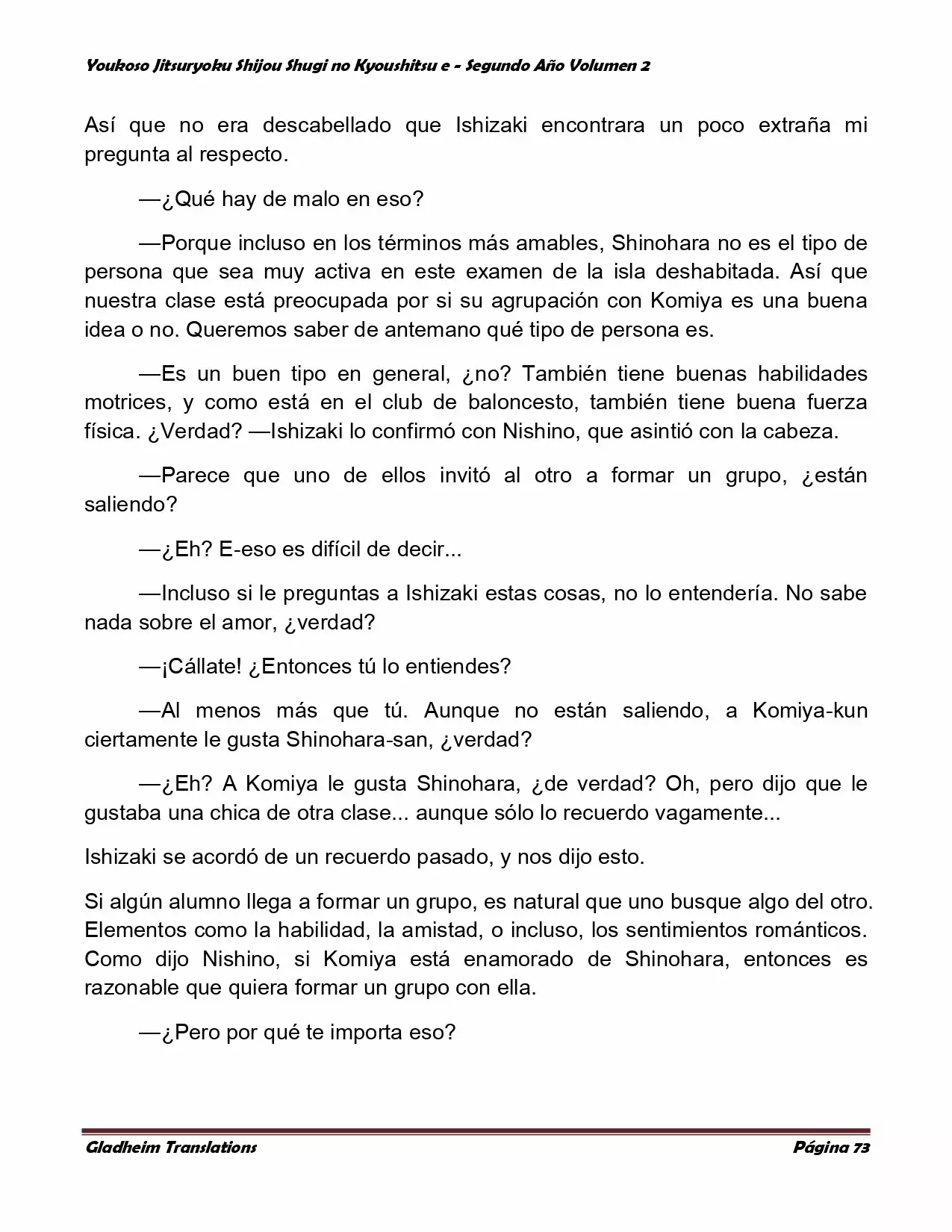 Página 73 del Manga