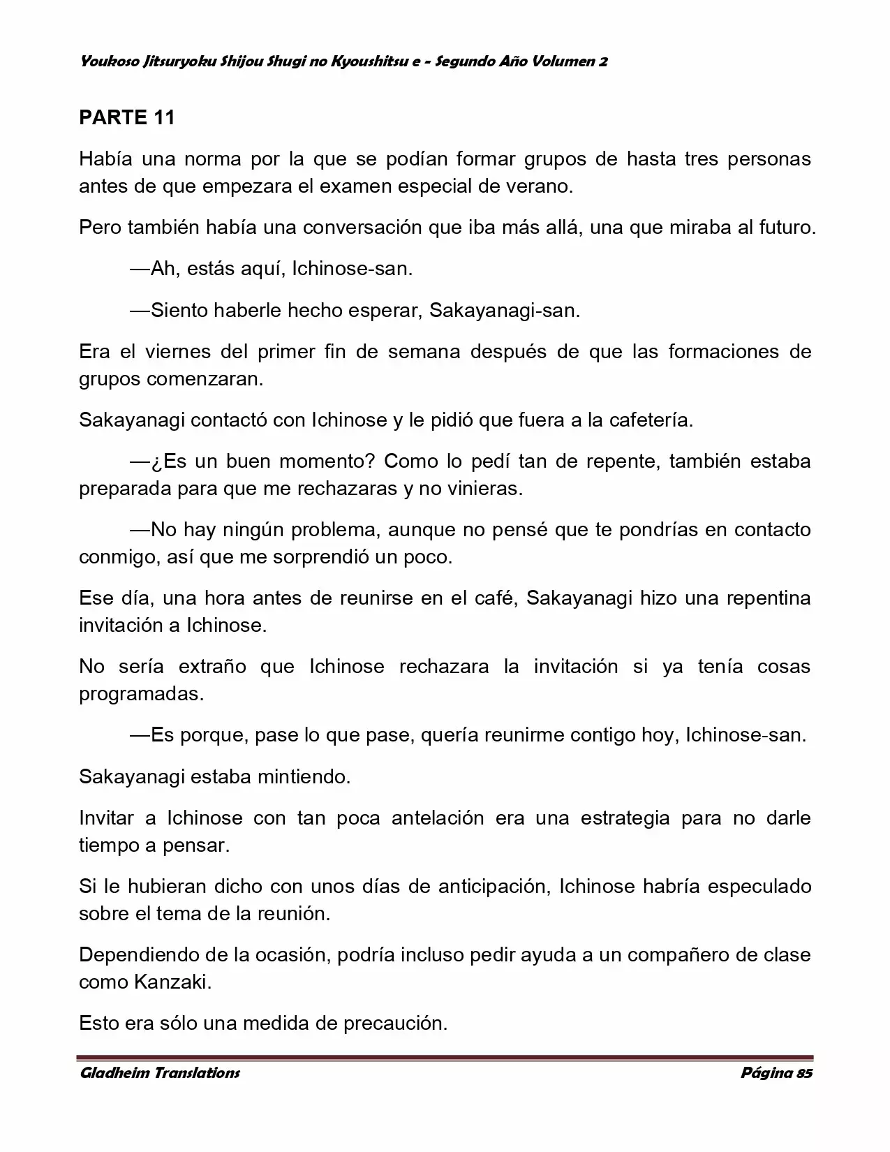 Página 85 del Manga