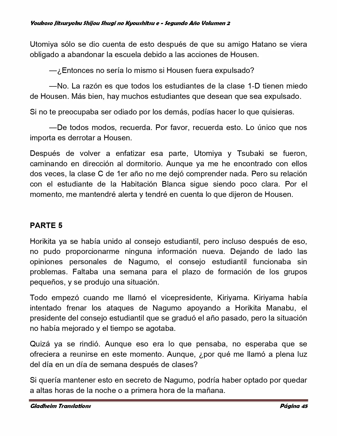 Página 45 del Manga