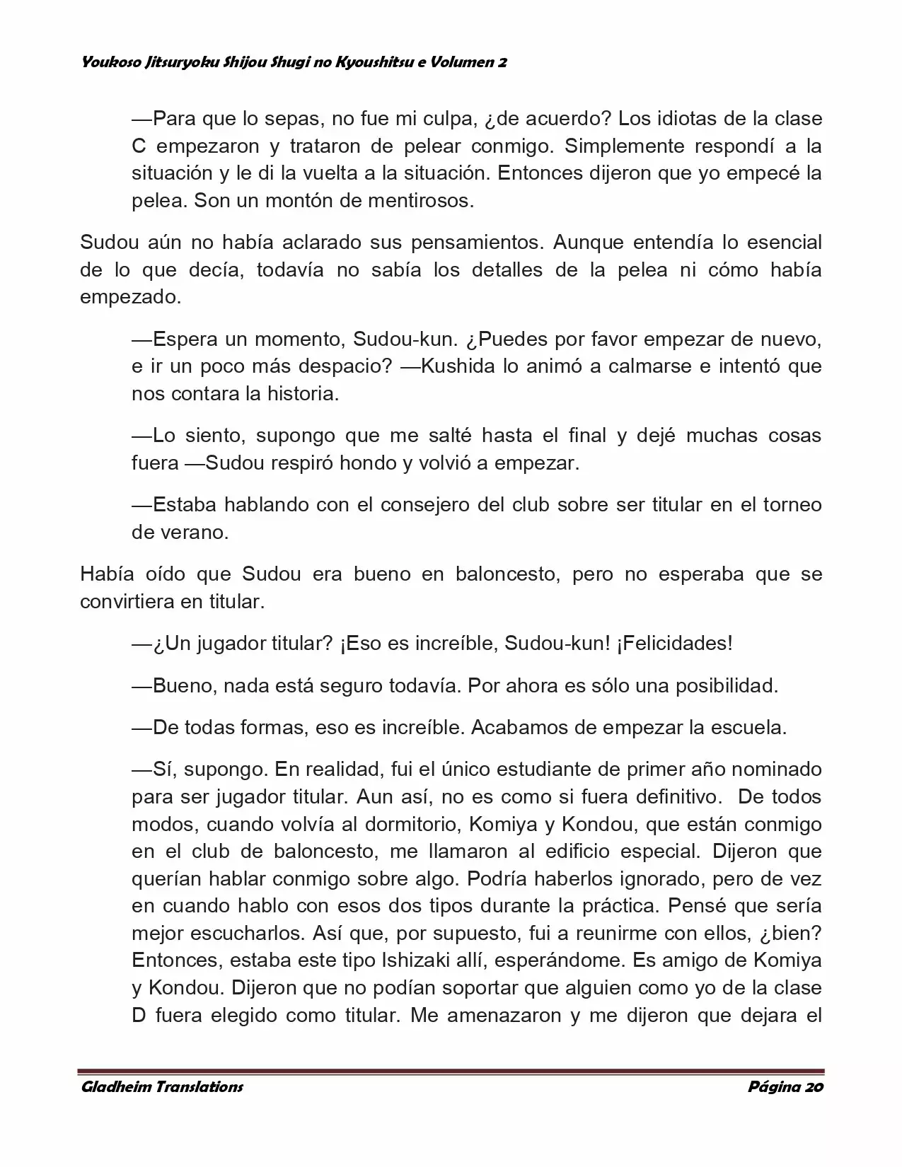 Página 20 del Manga