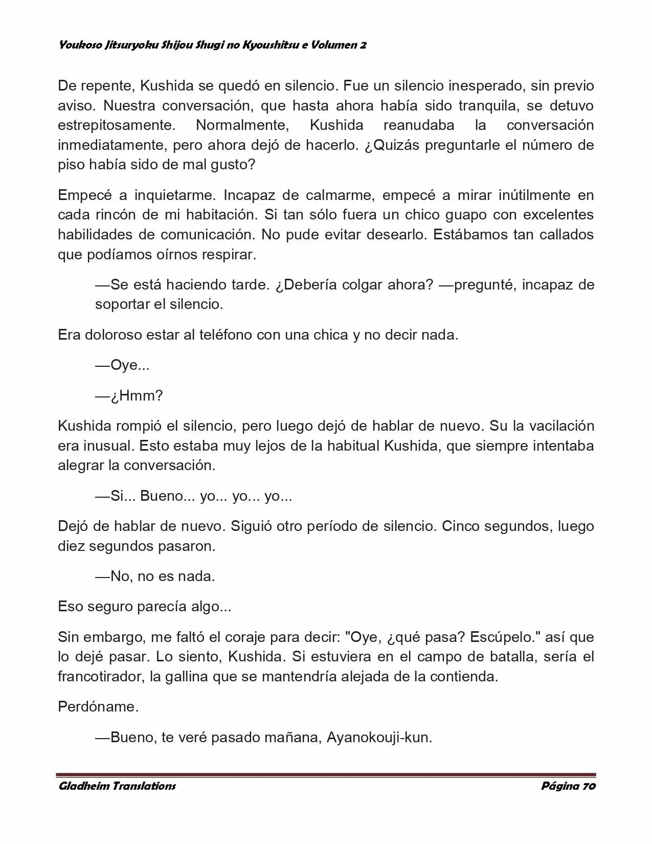 Página 70 del Manga