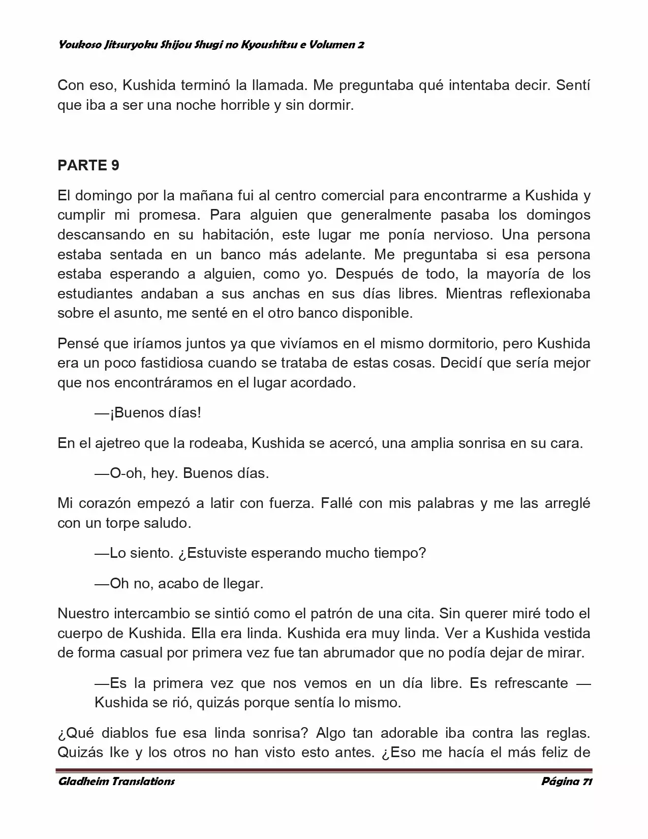 Página 71 del Manga