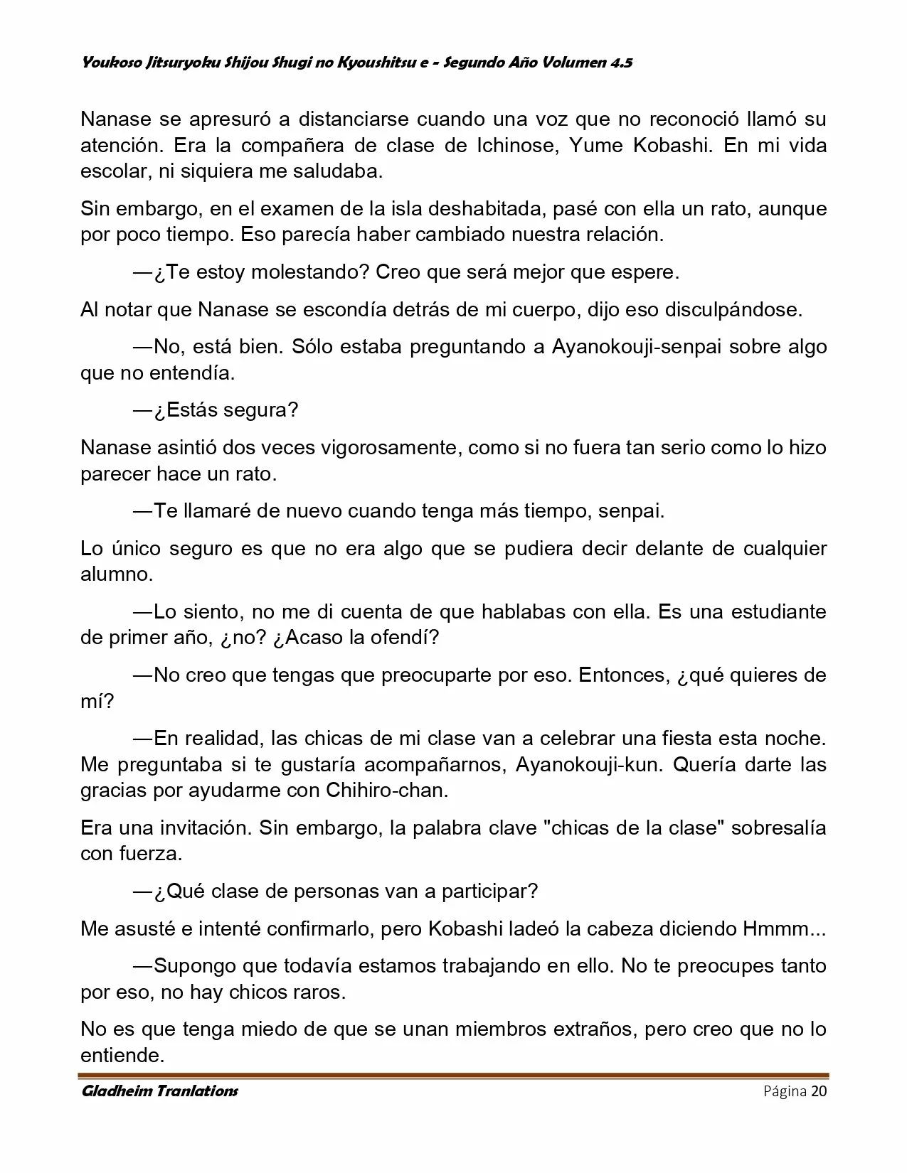 Página 20 del Manga