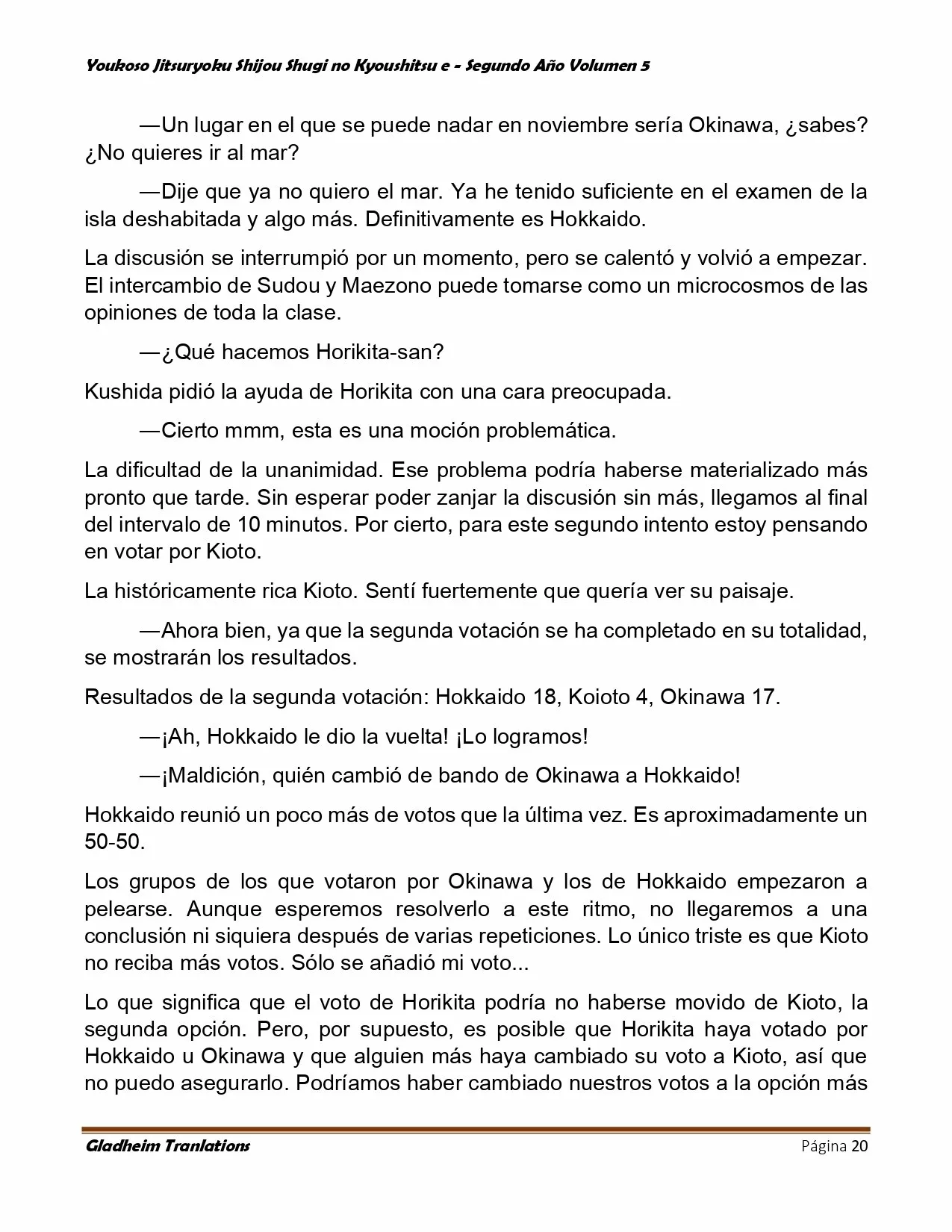 Página 20 del Manga