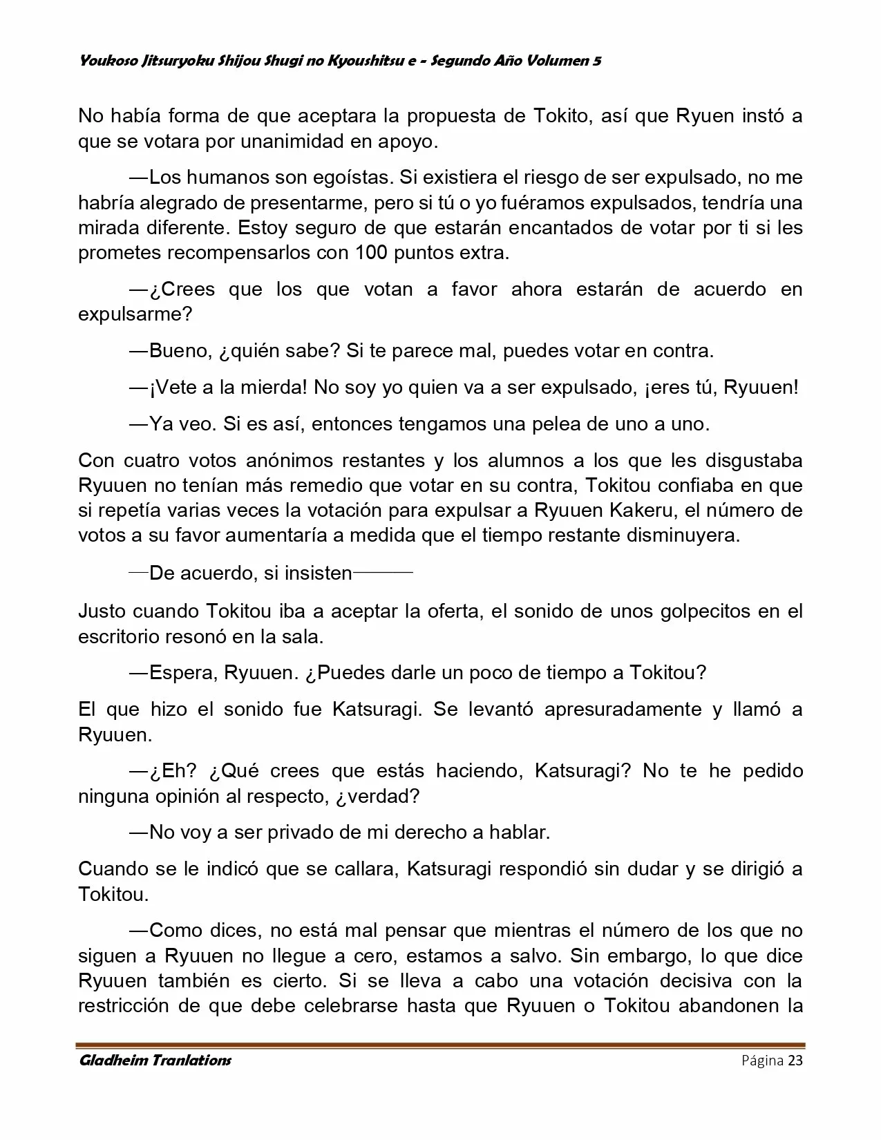 Página 23 del Manga