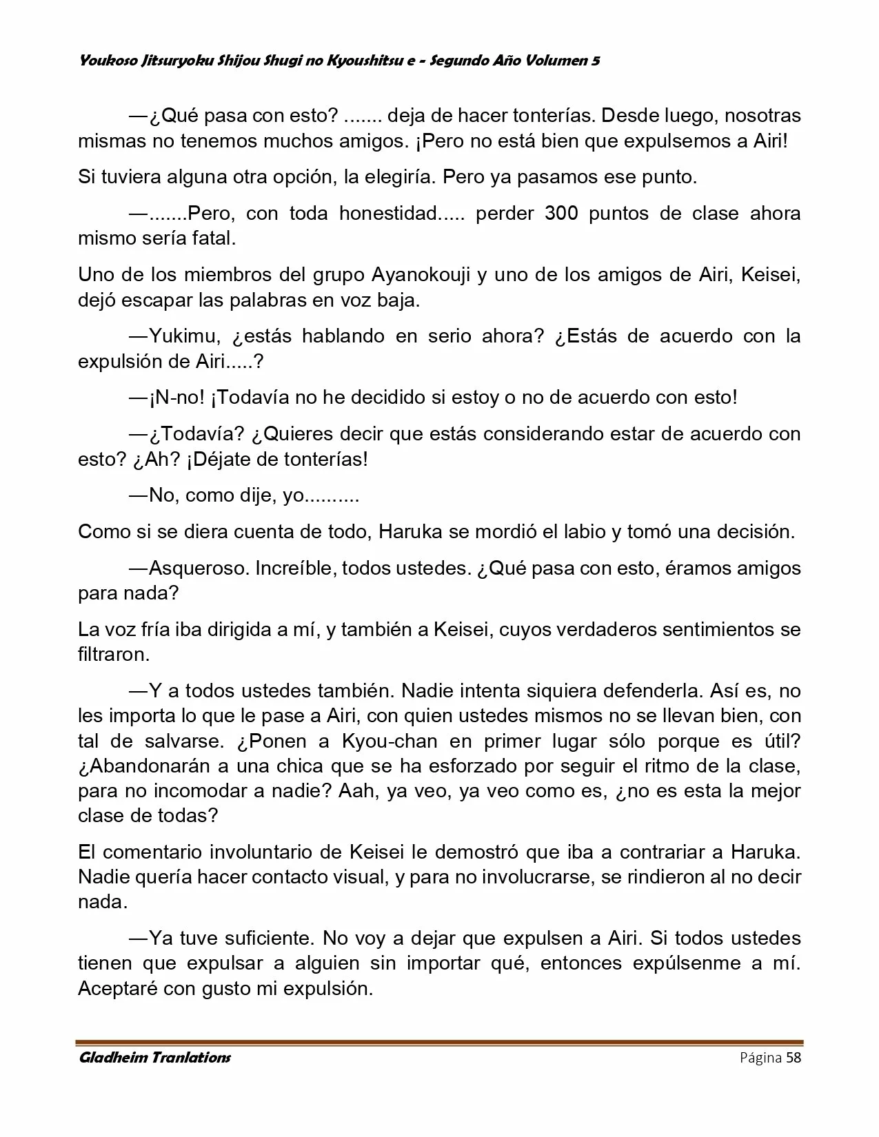 Página 58 del Manga