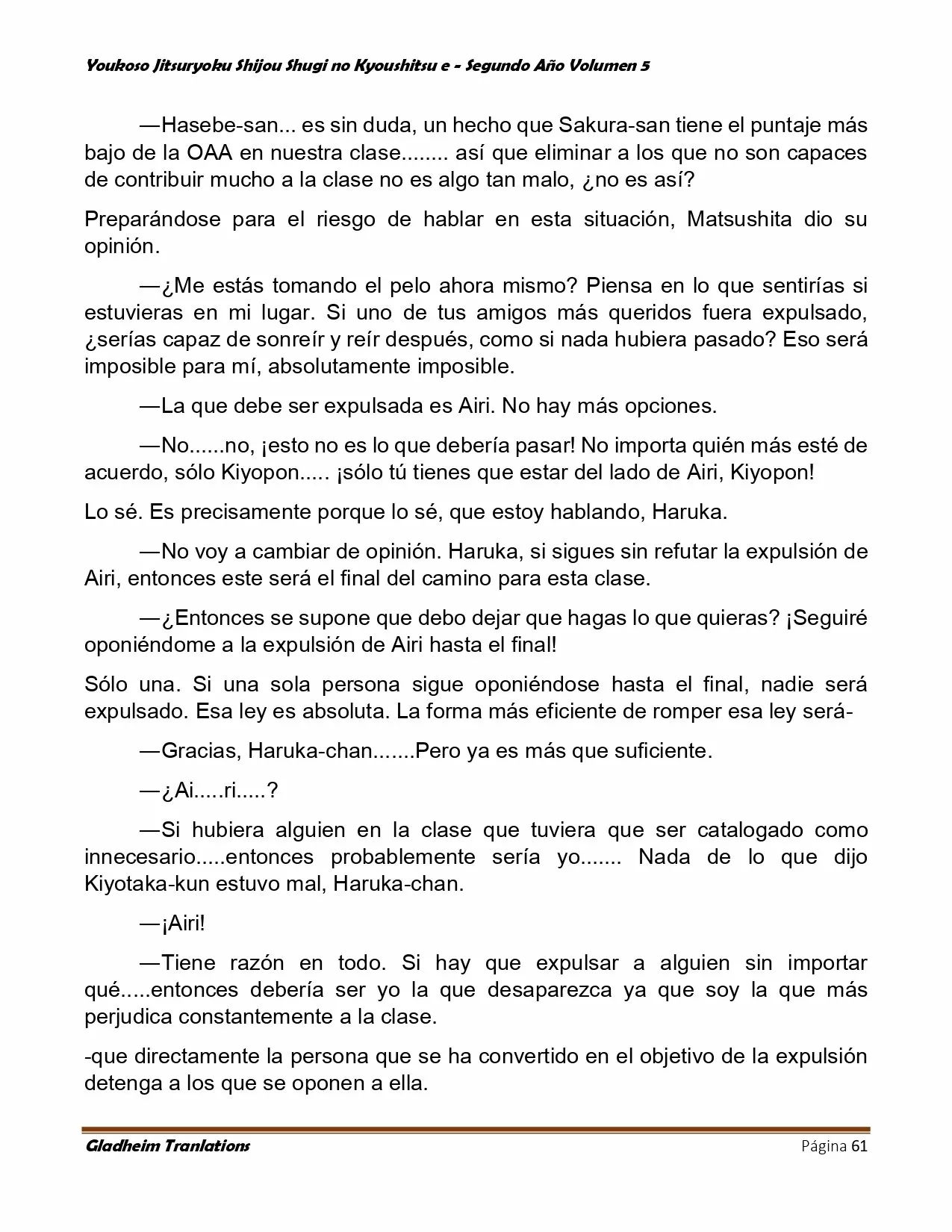 Página 61 del Manga