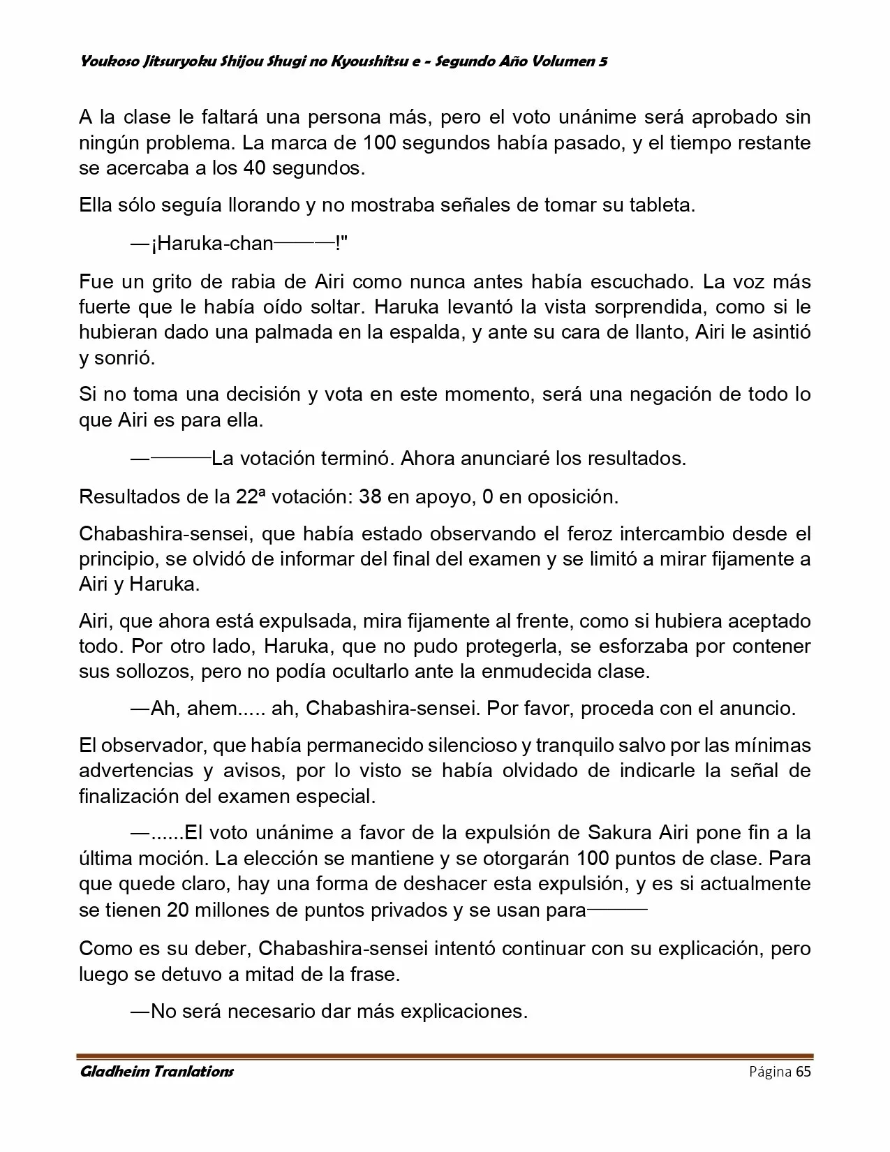 Página 65 del Manga
