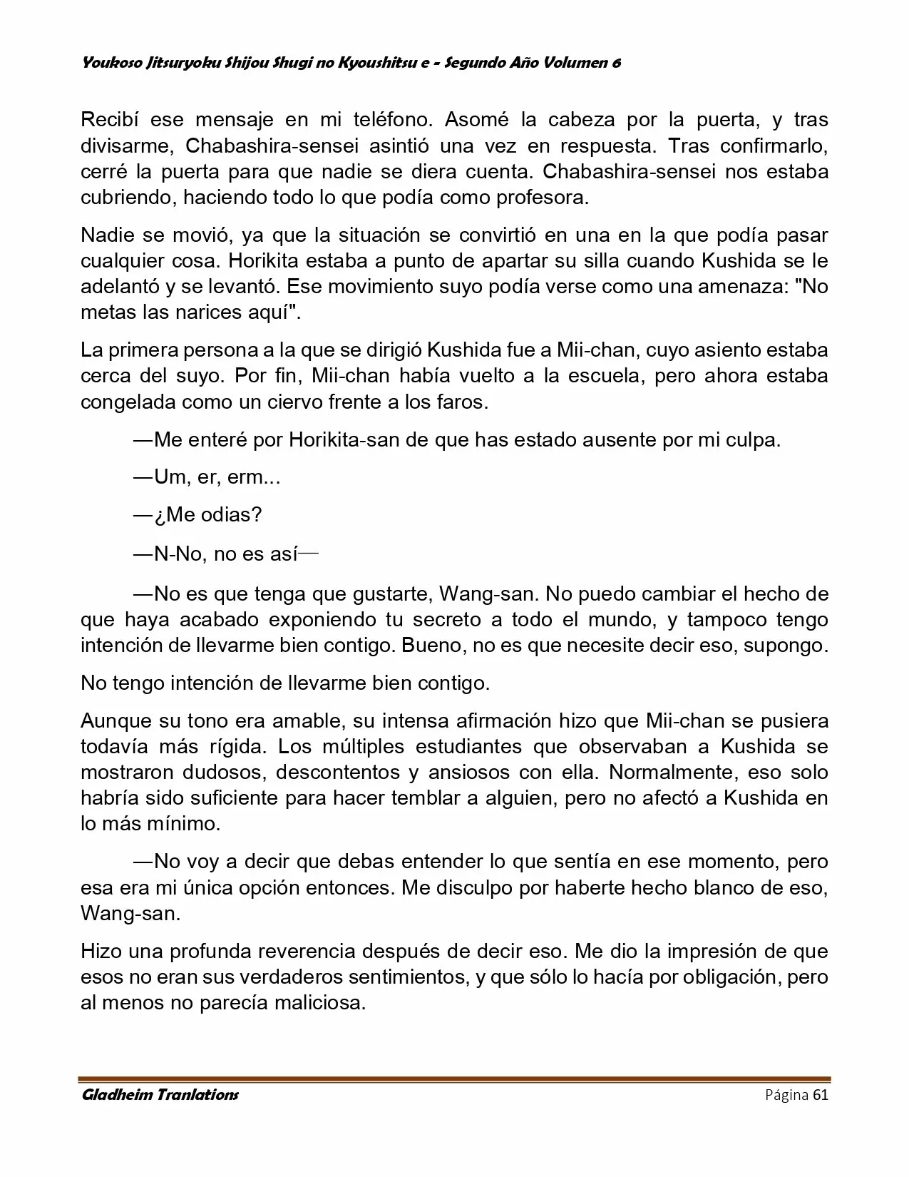 Página 61 del Manga