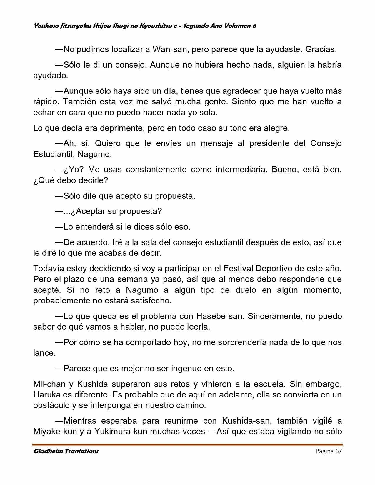 Página 67 del Manga