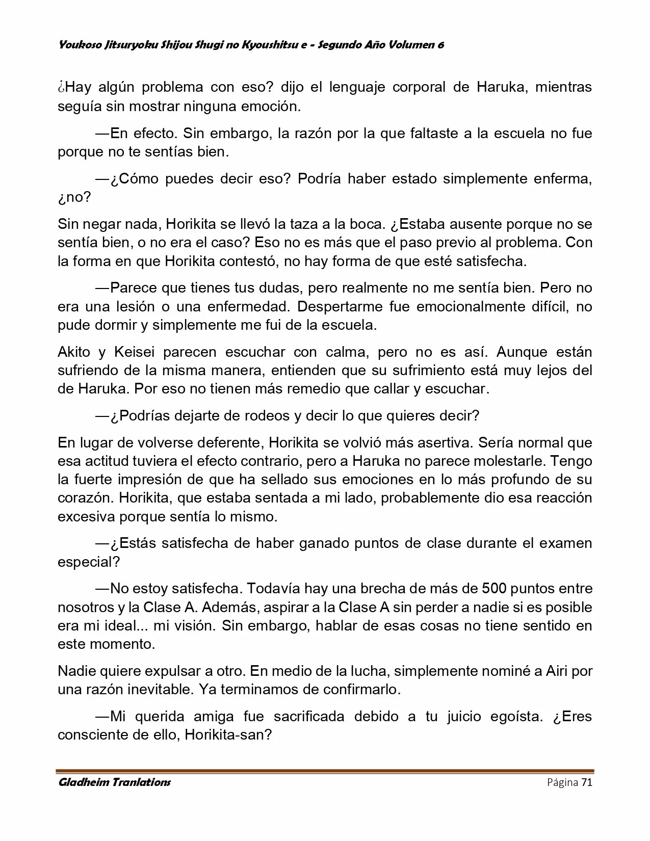 Página 71 del Manga
