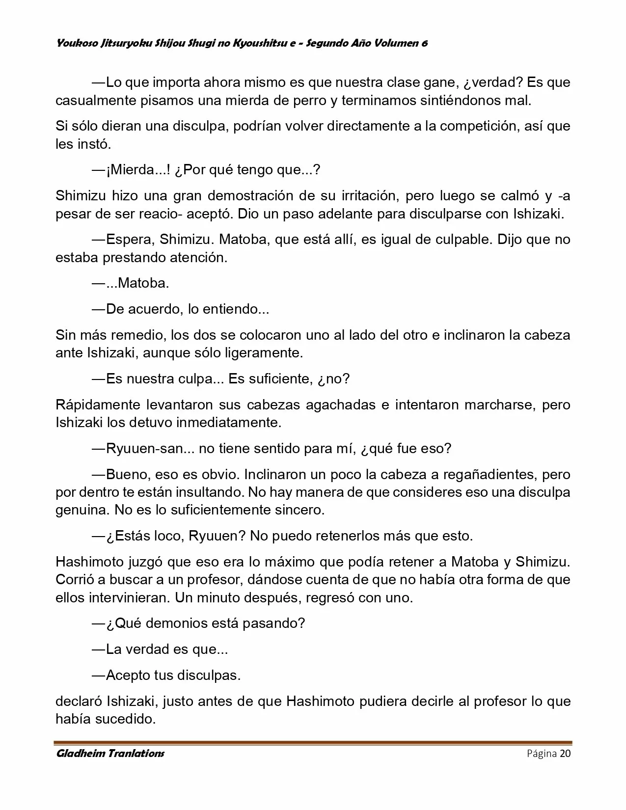 Página 20 del Manga