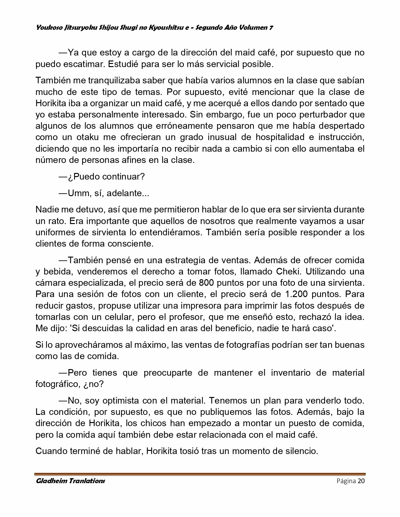 Página 20 del Manga