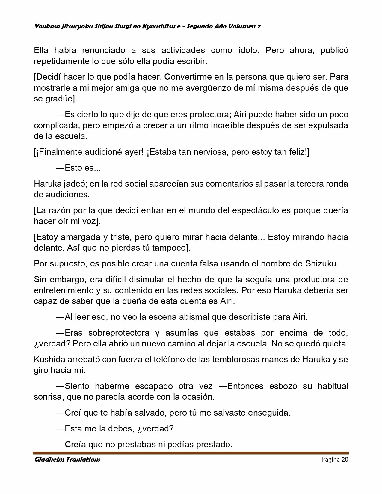 Página 20 del Manga