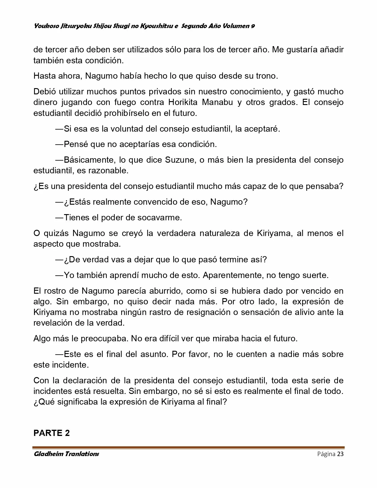 Página 23 del Manga