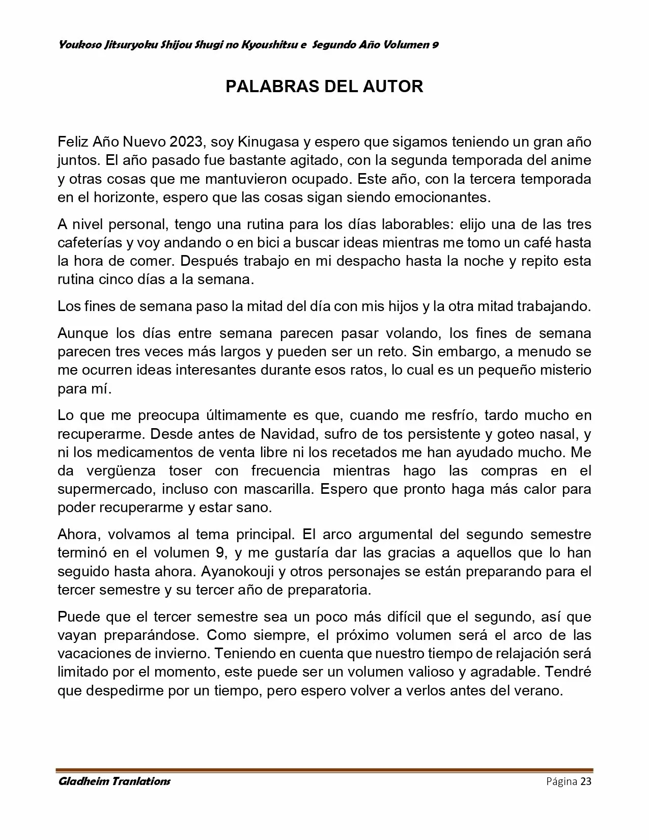 Página 23 del Manga
