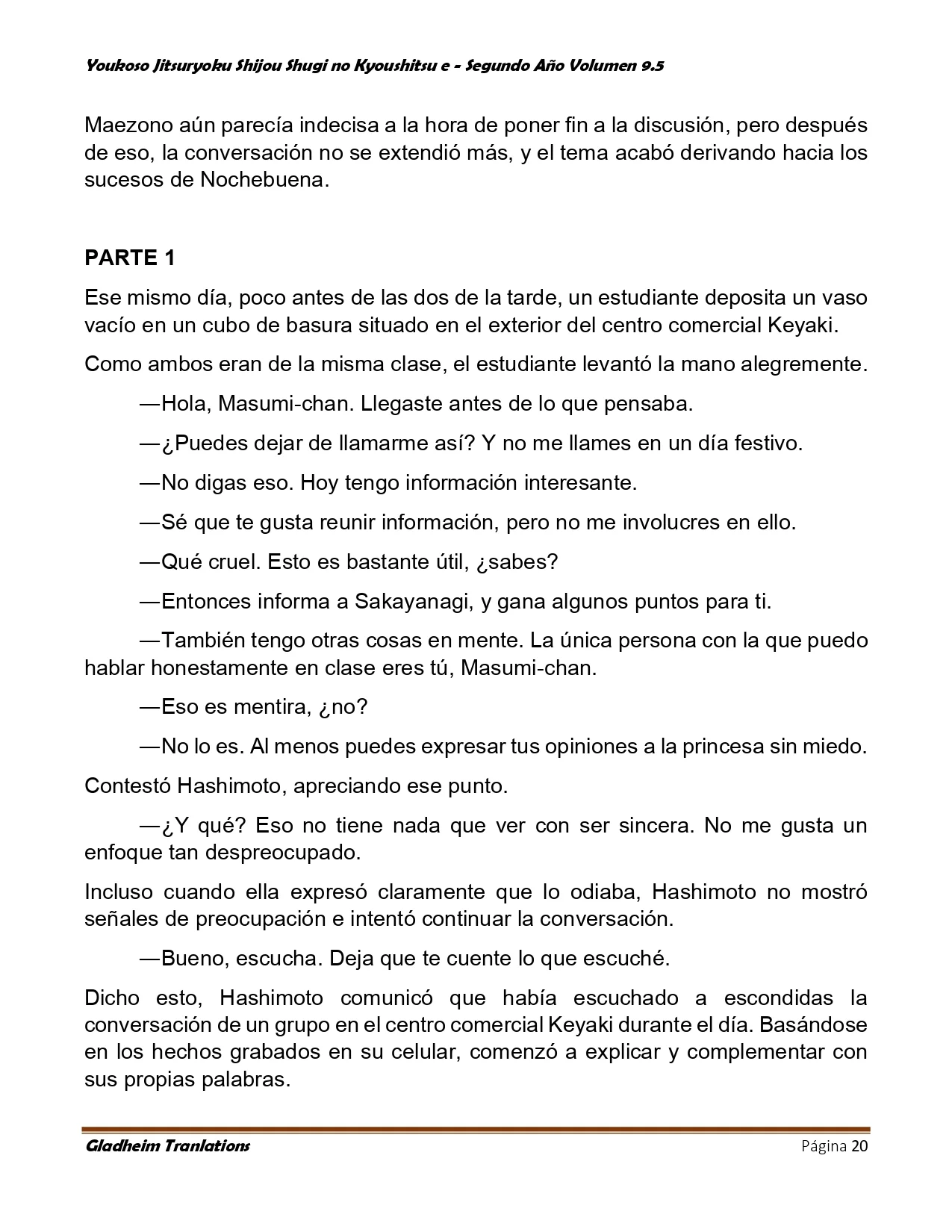 Página 20 del Manga