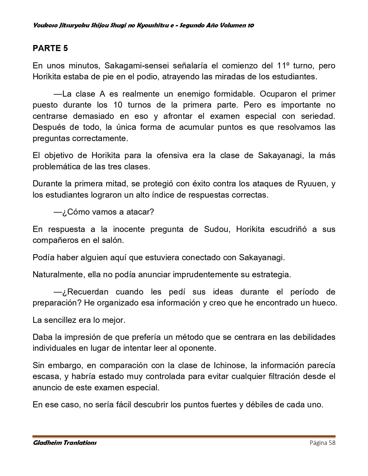 Página 58 del Manga