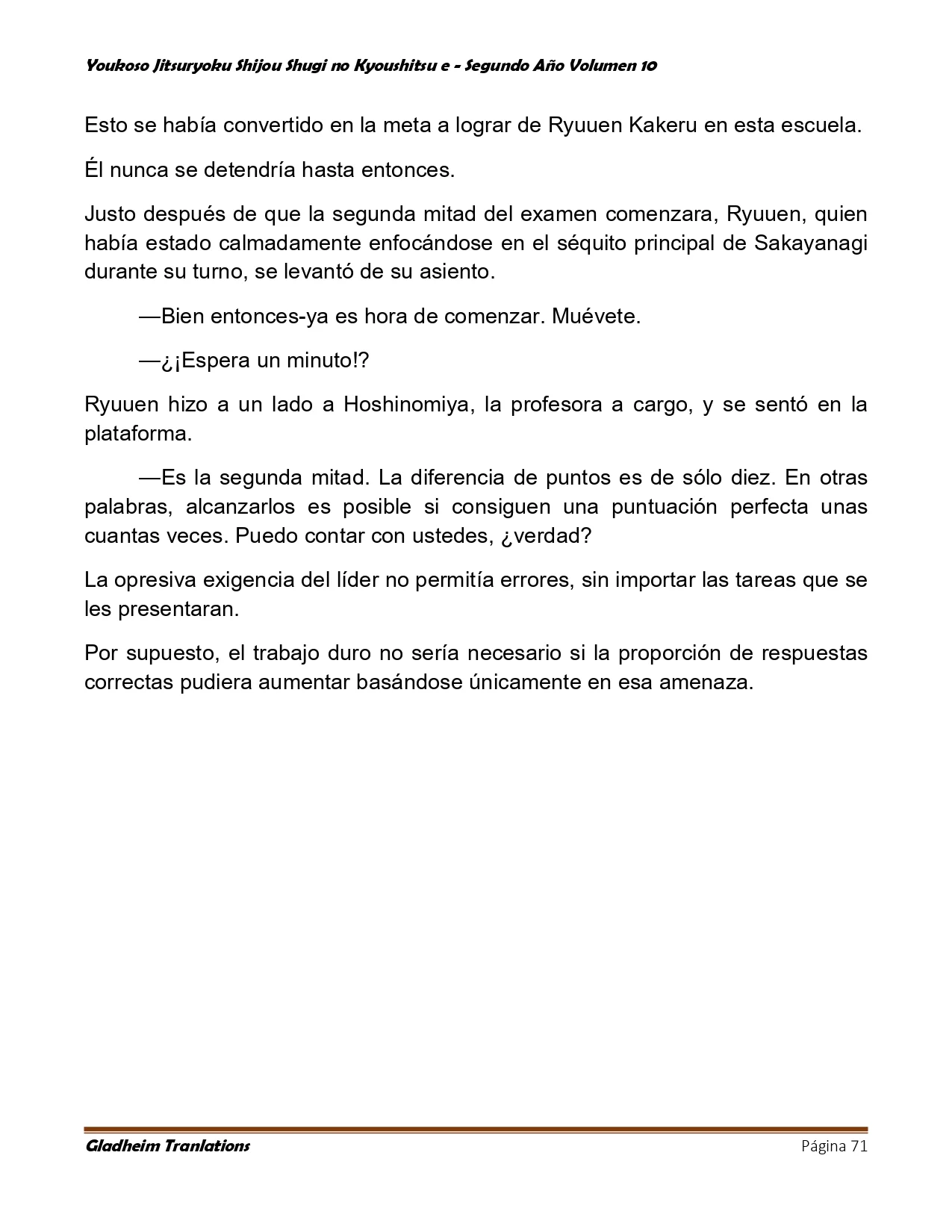 Página 71 del Manga