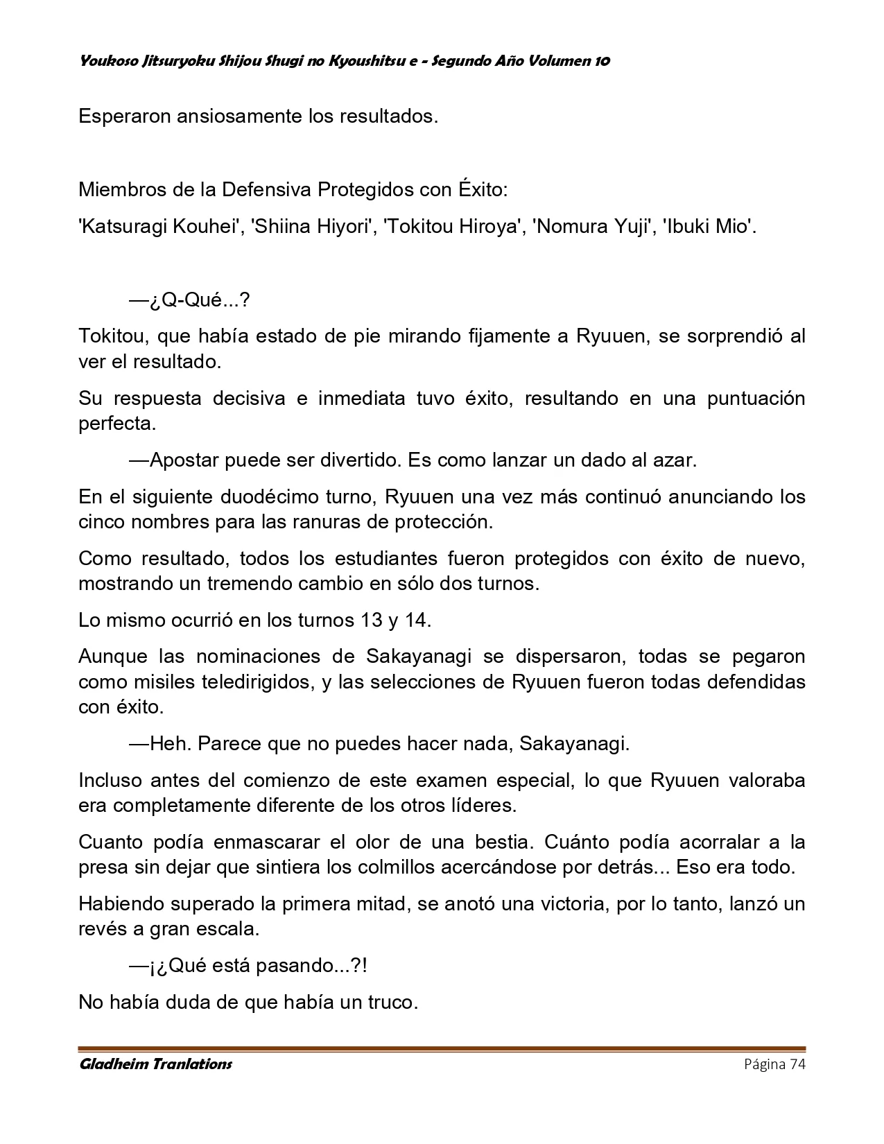 Página 74 del Manga