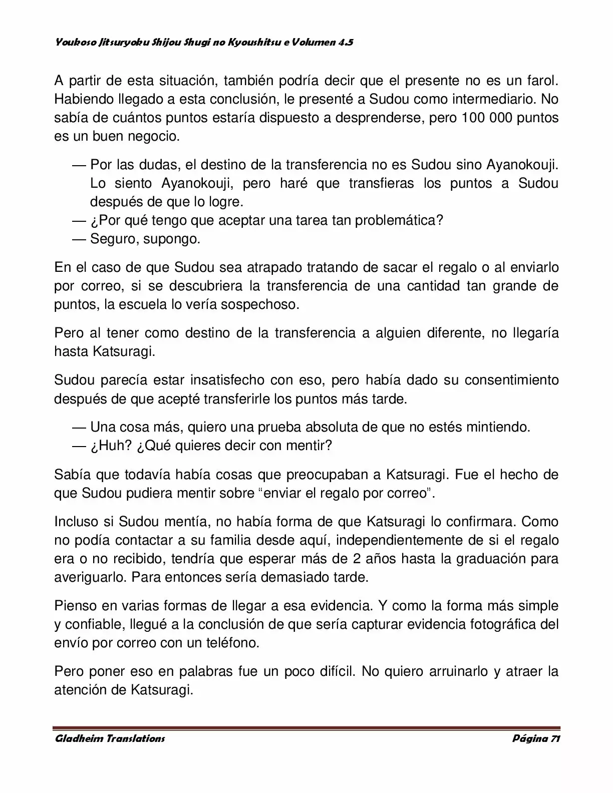 Página 71 del Manga