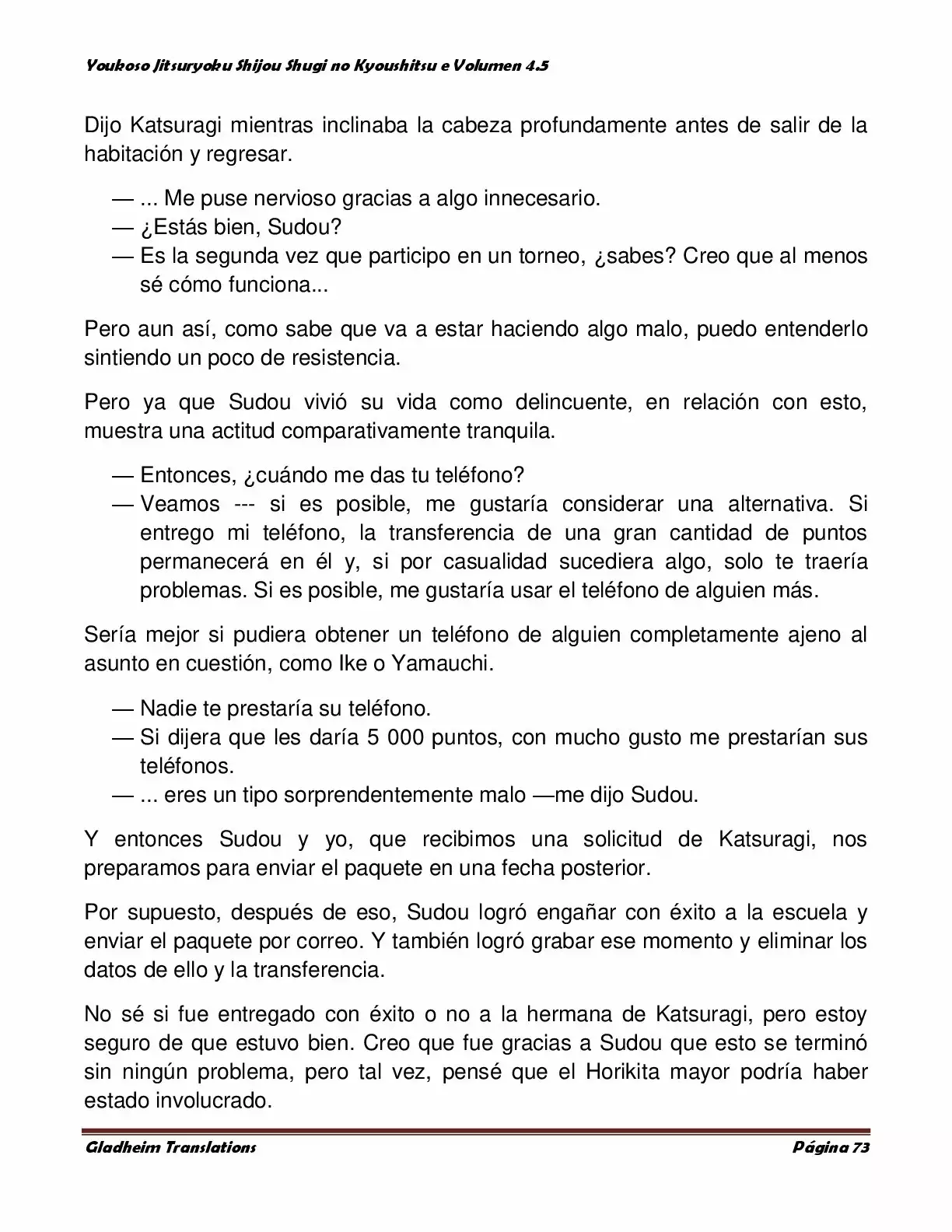 Página 73 del Manga