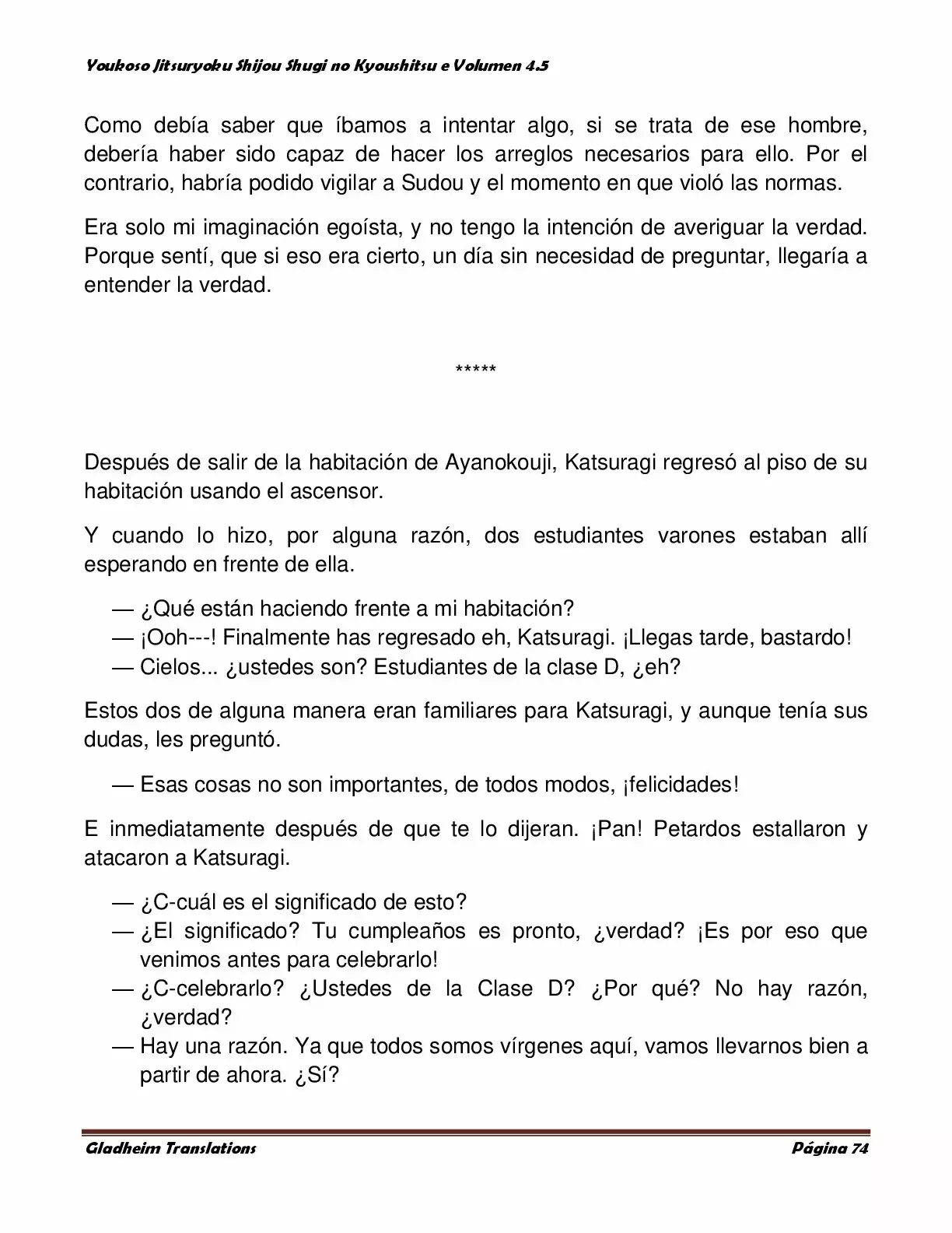 Página 74 del Manga