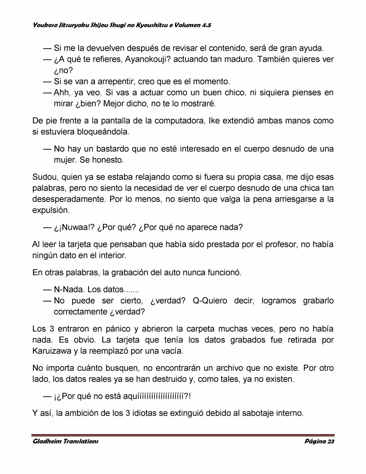 Página 23 del Manga