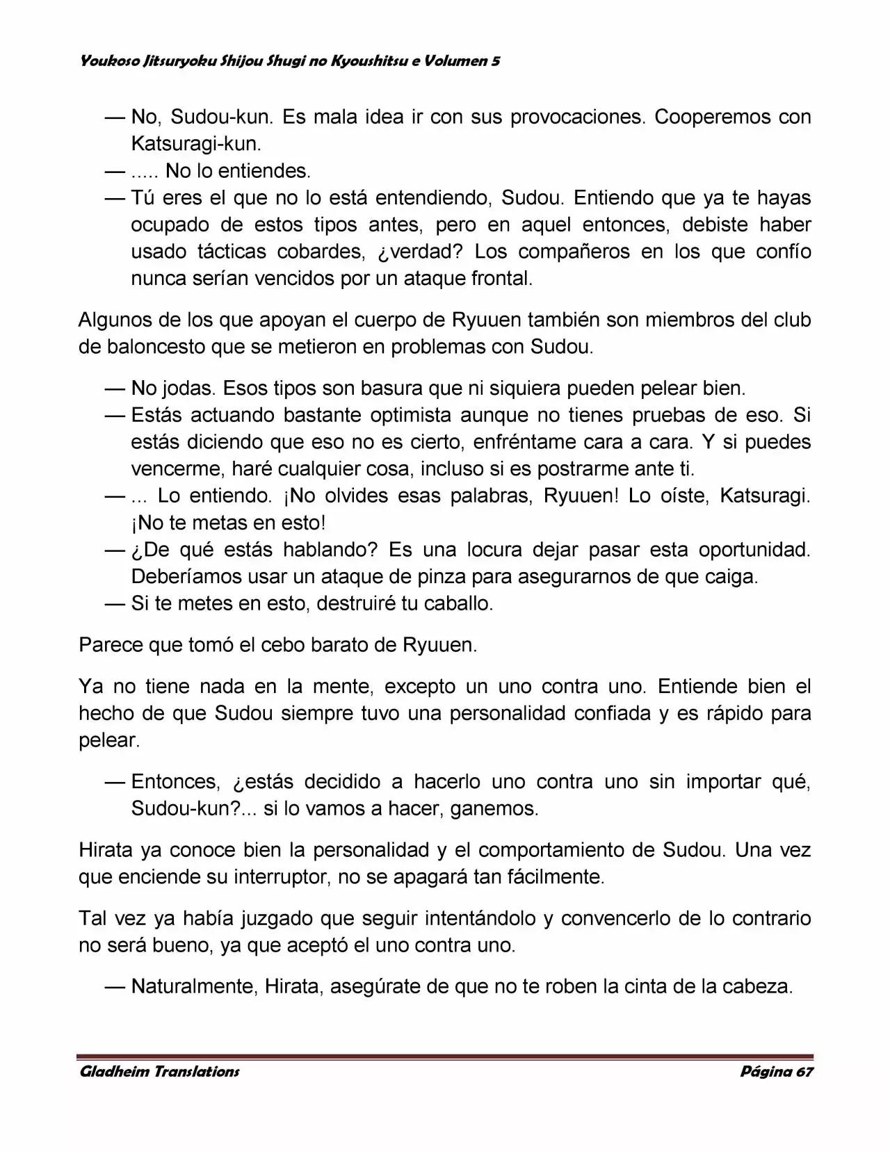 Página 67 del Manga