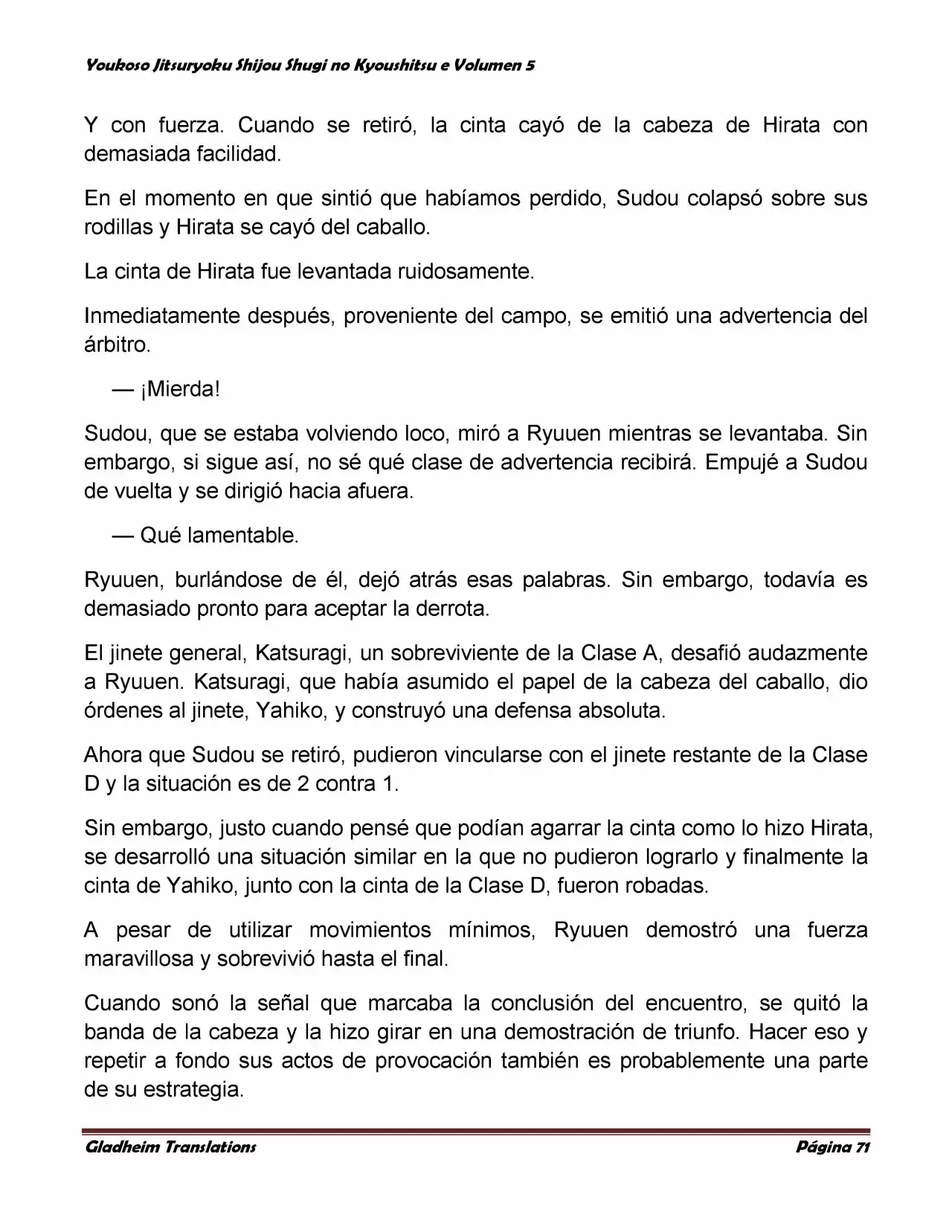 Página 71 del Manga