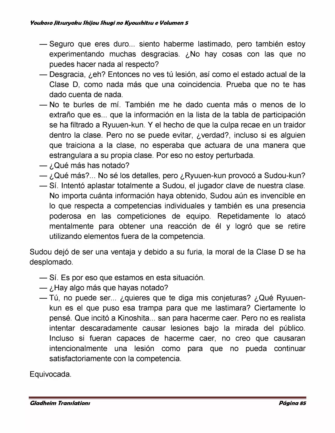 Página 85 del Manga