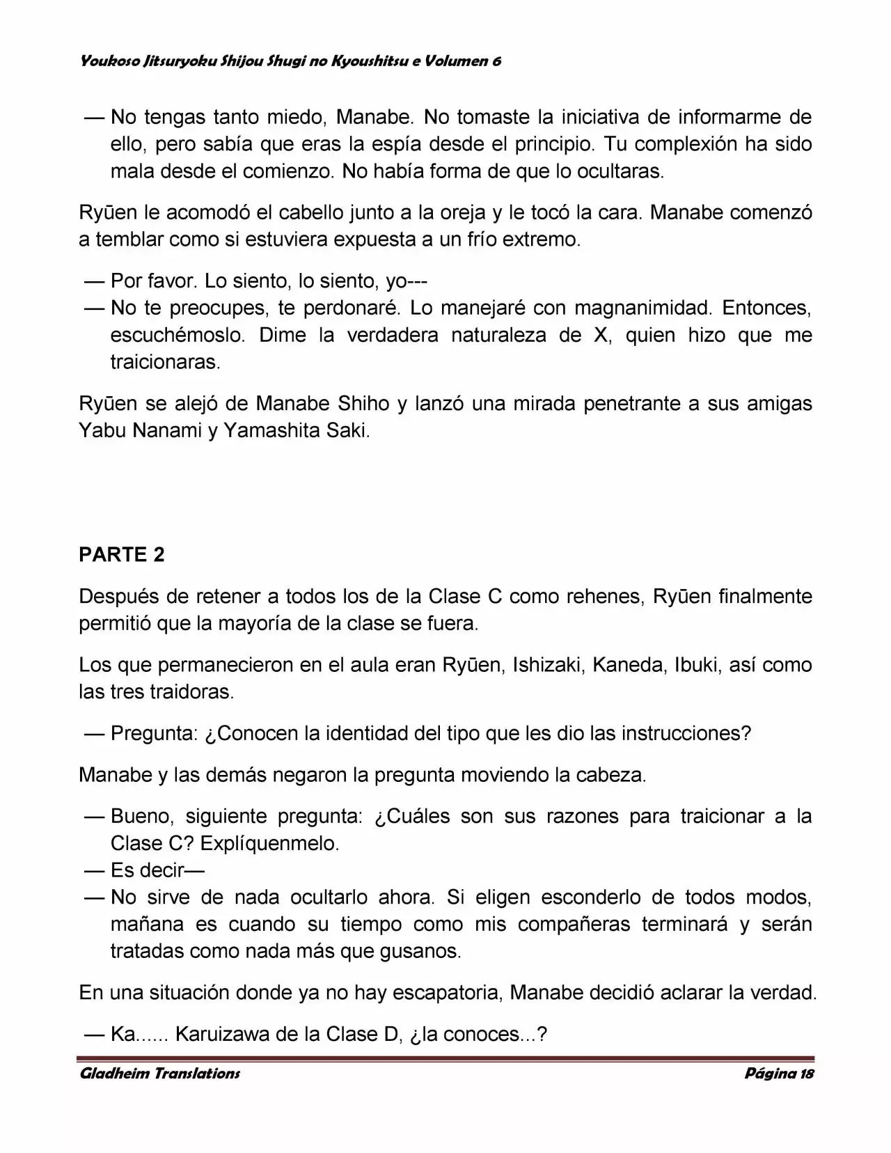 Página 18 del Manga