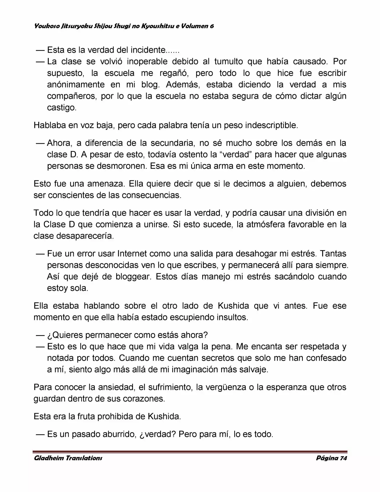 Página 74 del Manga