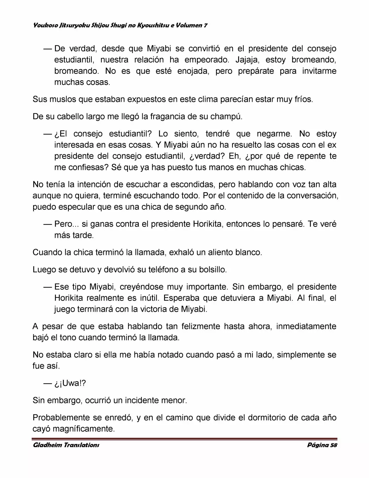 Página 58 del Manga