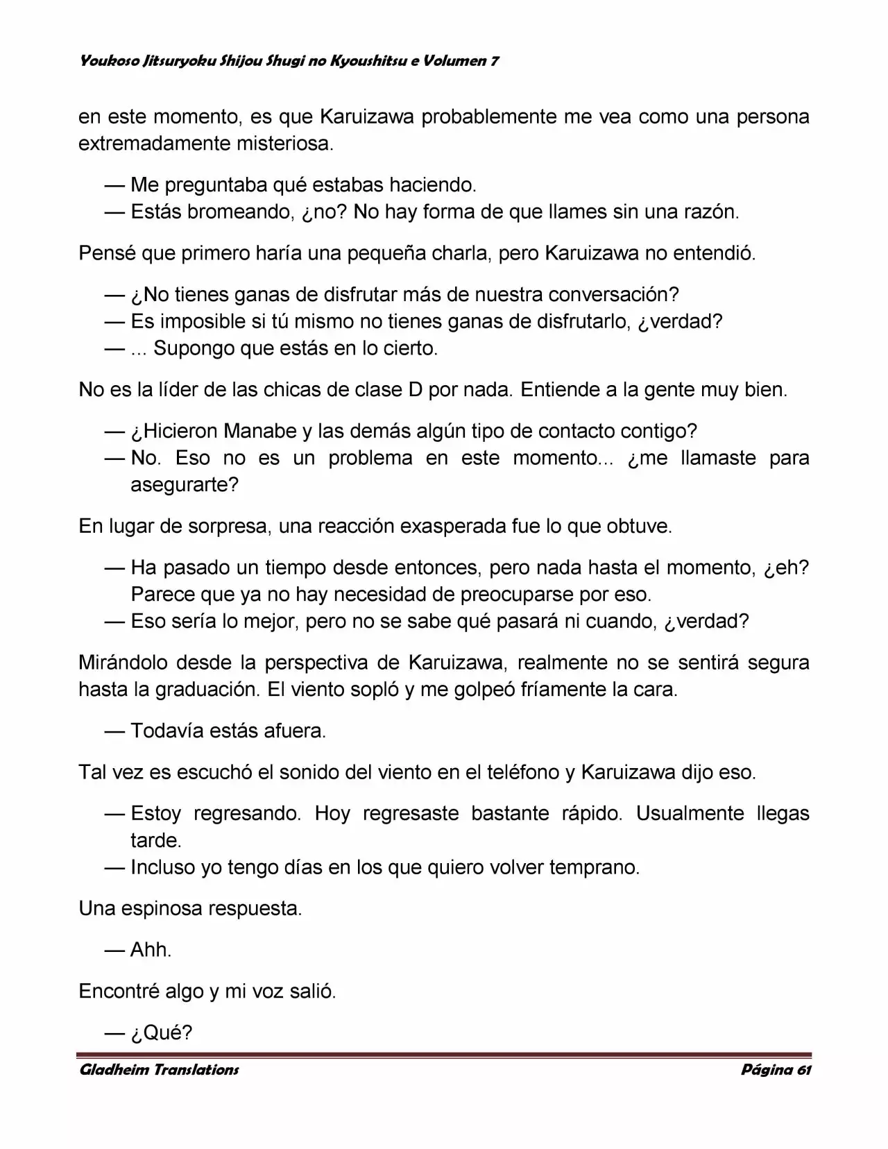 Página 61 del Manga