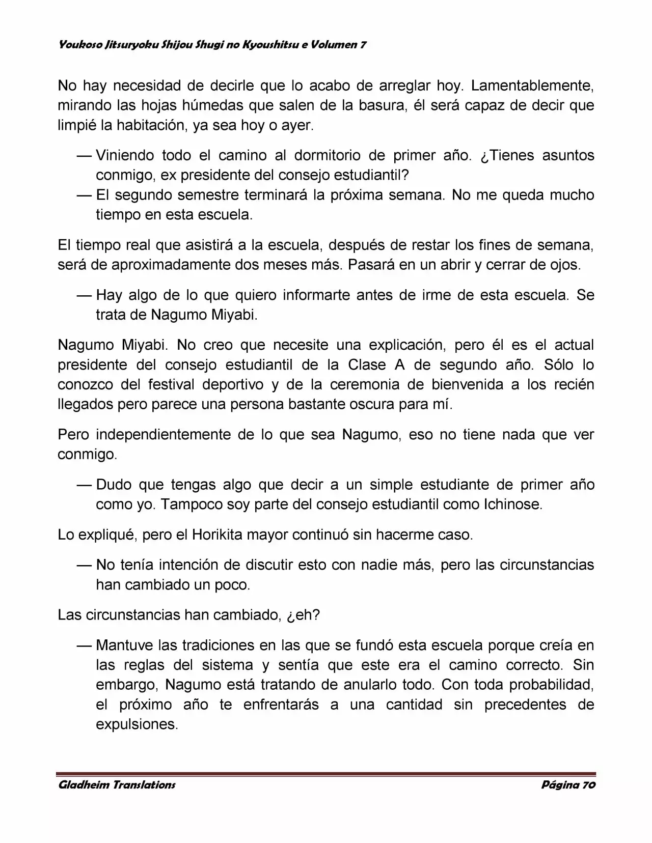 Página 70 del Manga