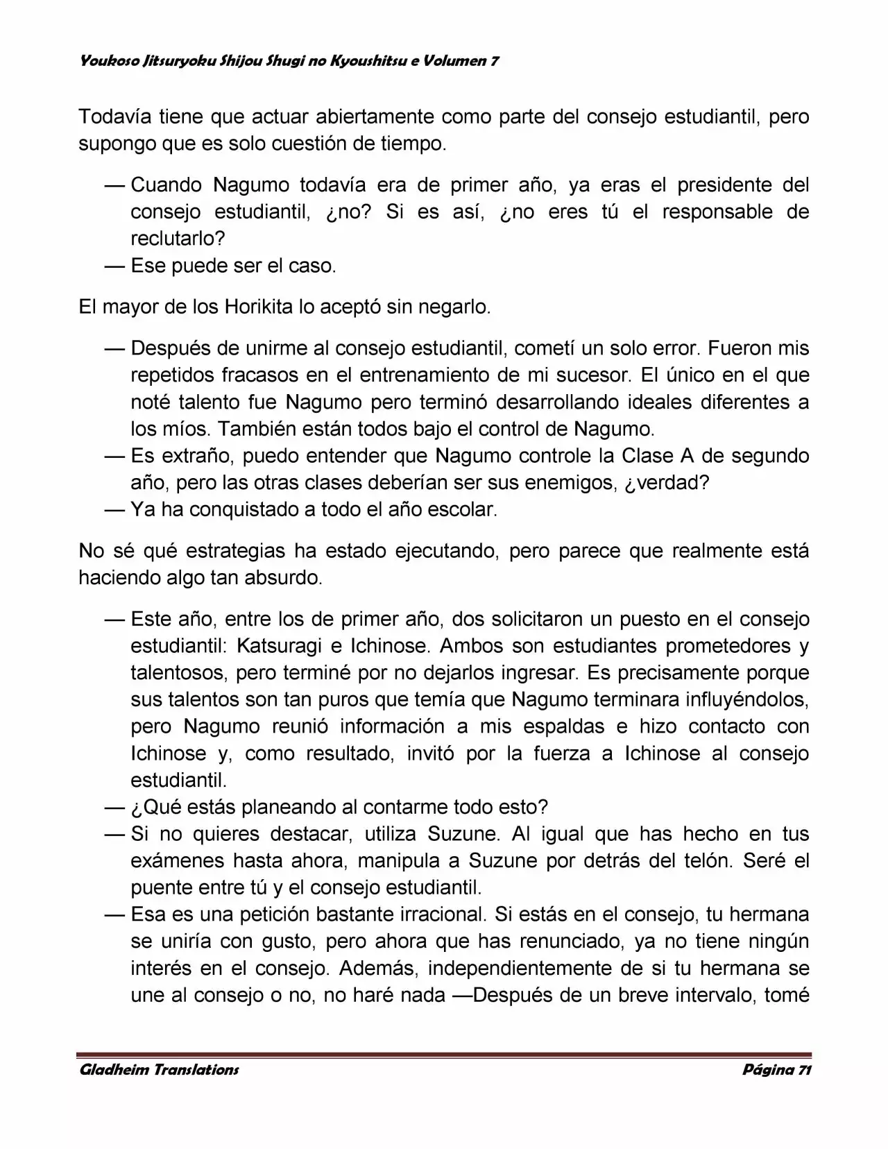 Página 71 del Manga