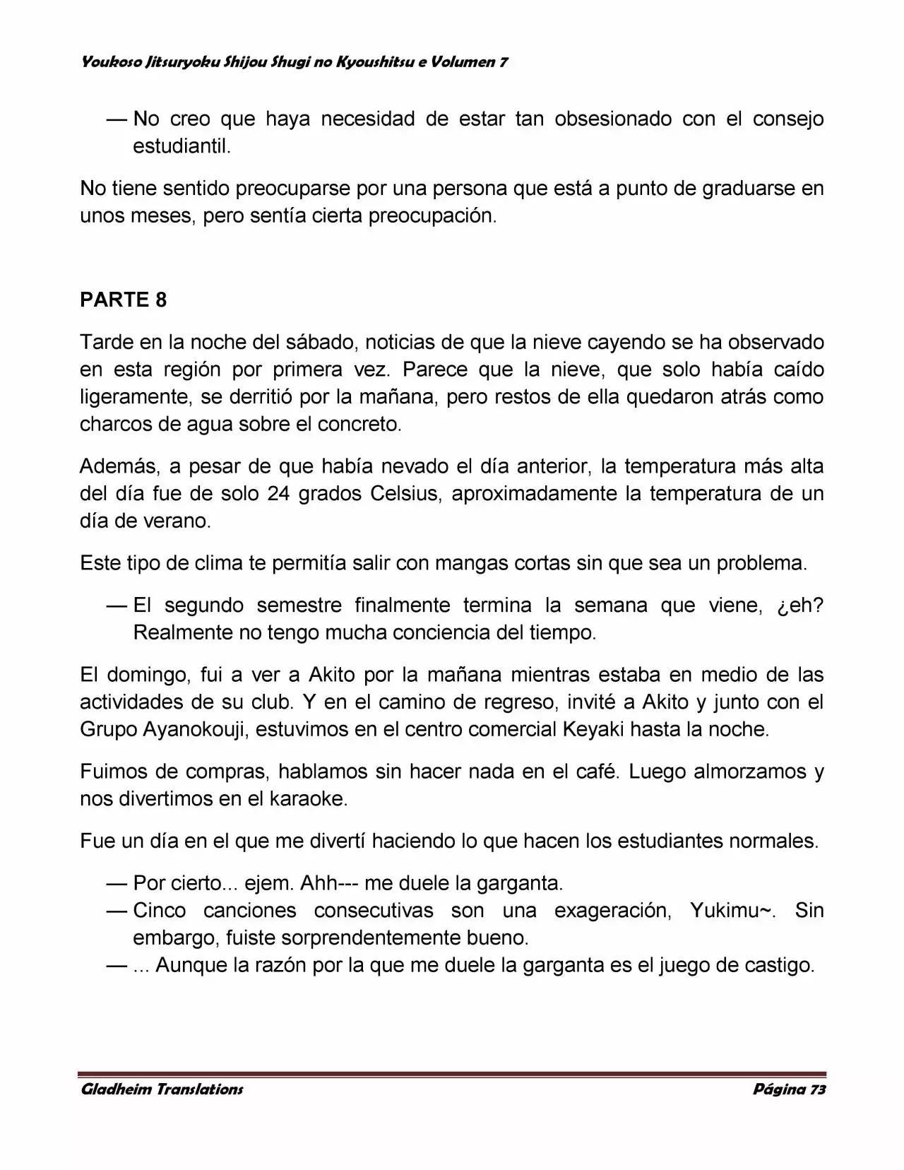 Página 73 del Manga