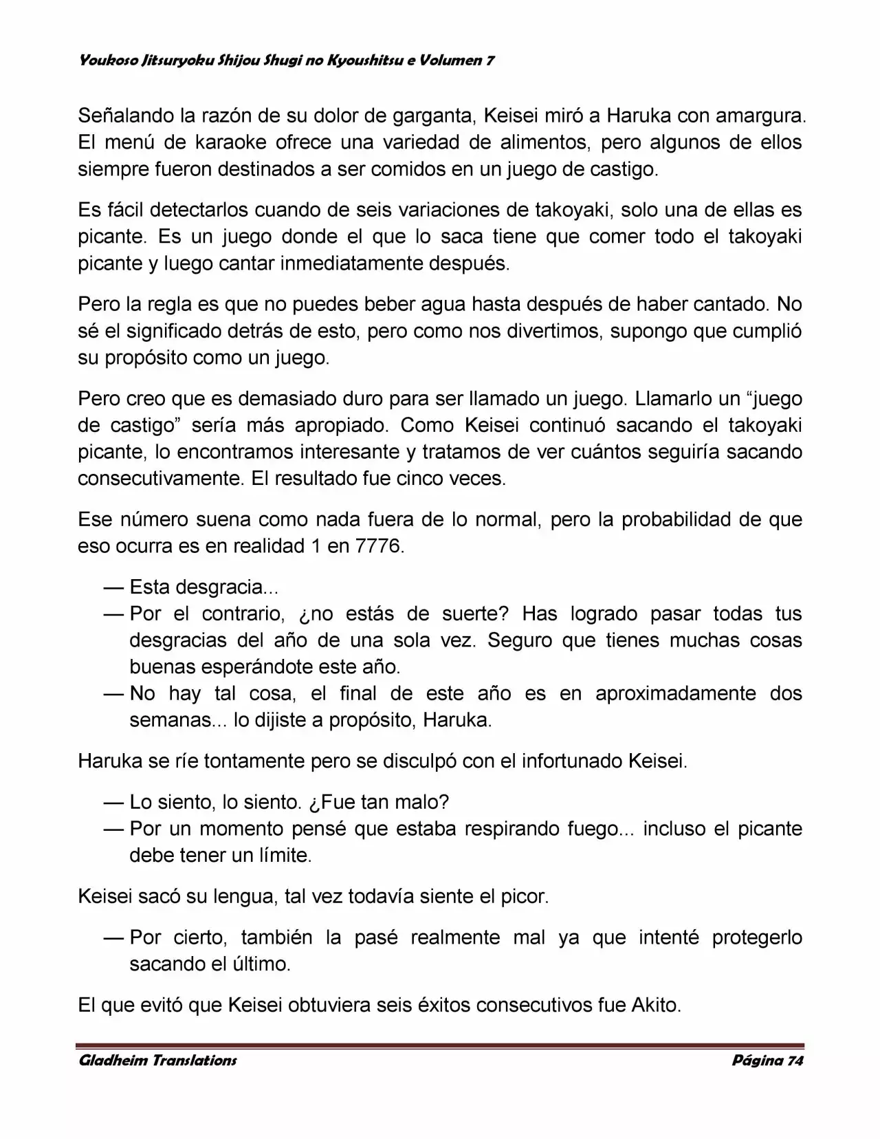 Página 74 del Manga