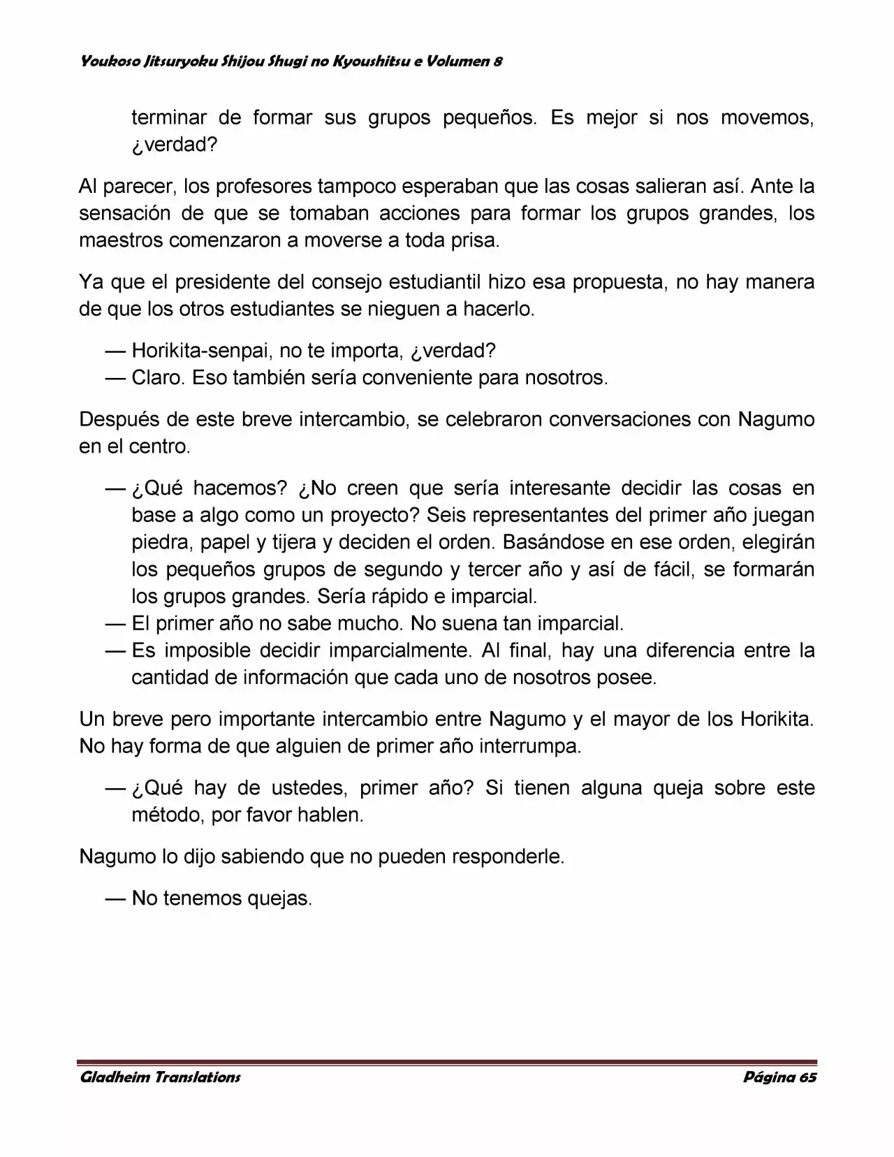 Página 65 del Manga