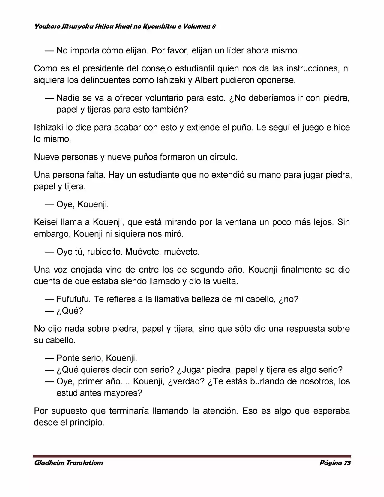 Página 75 del Manga