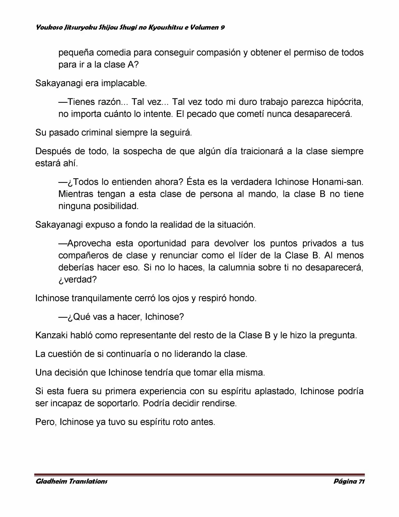 Página 71 del Manga